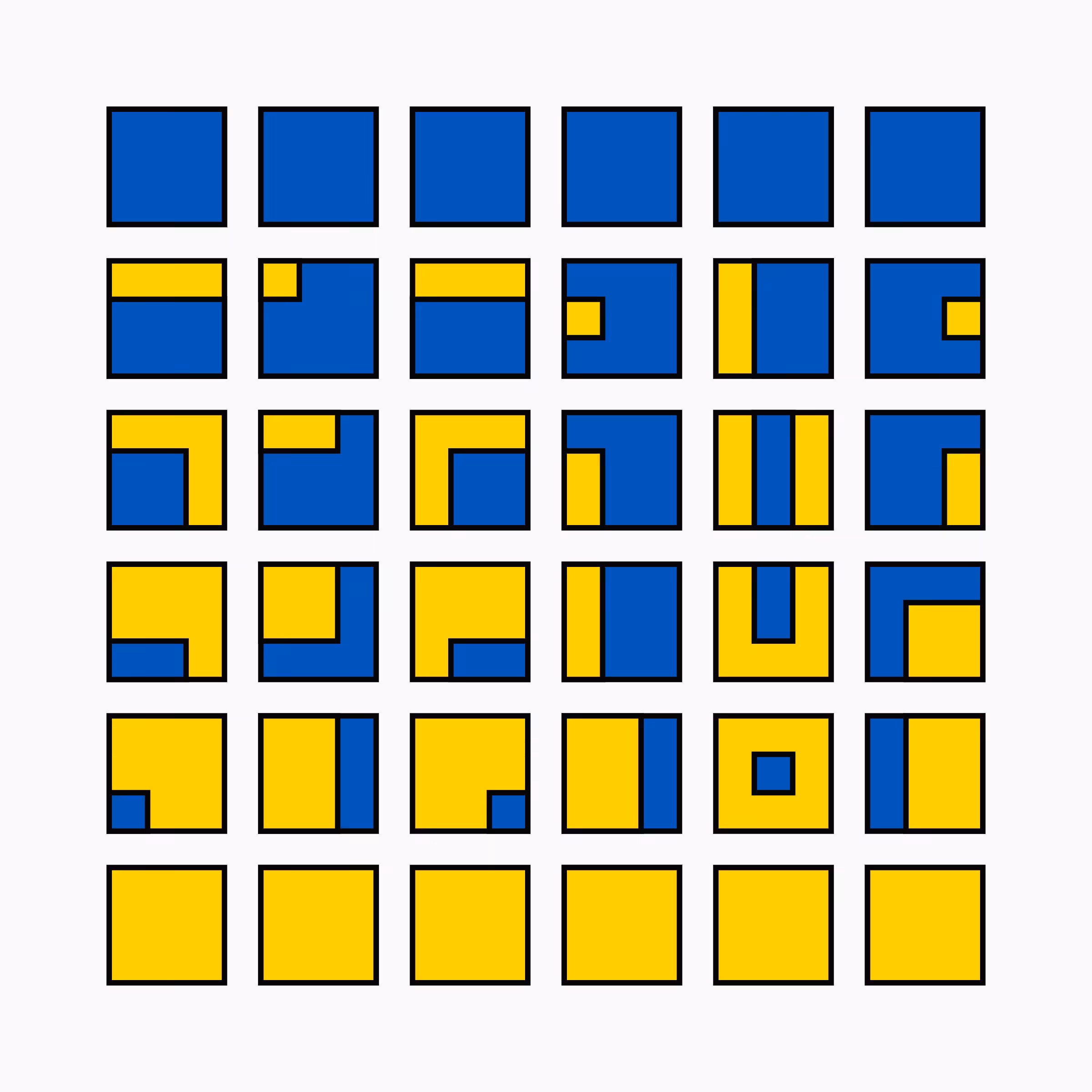 Square Reduction (Blue & Yellow)