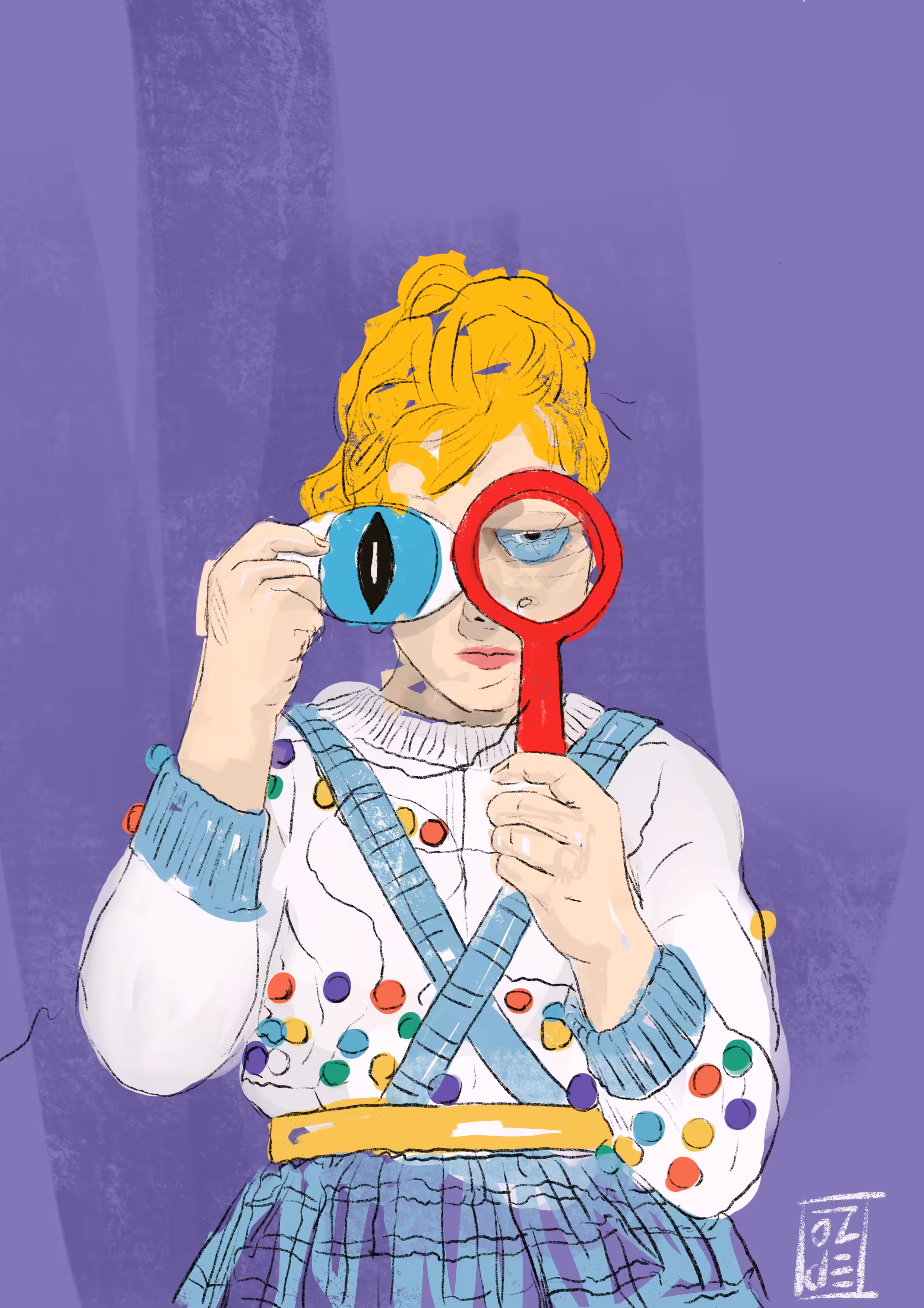 woman with magnifying glass
