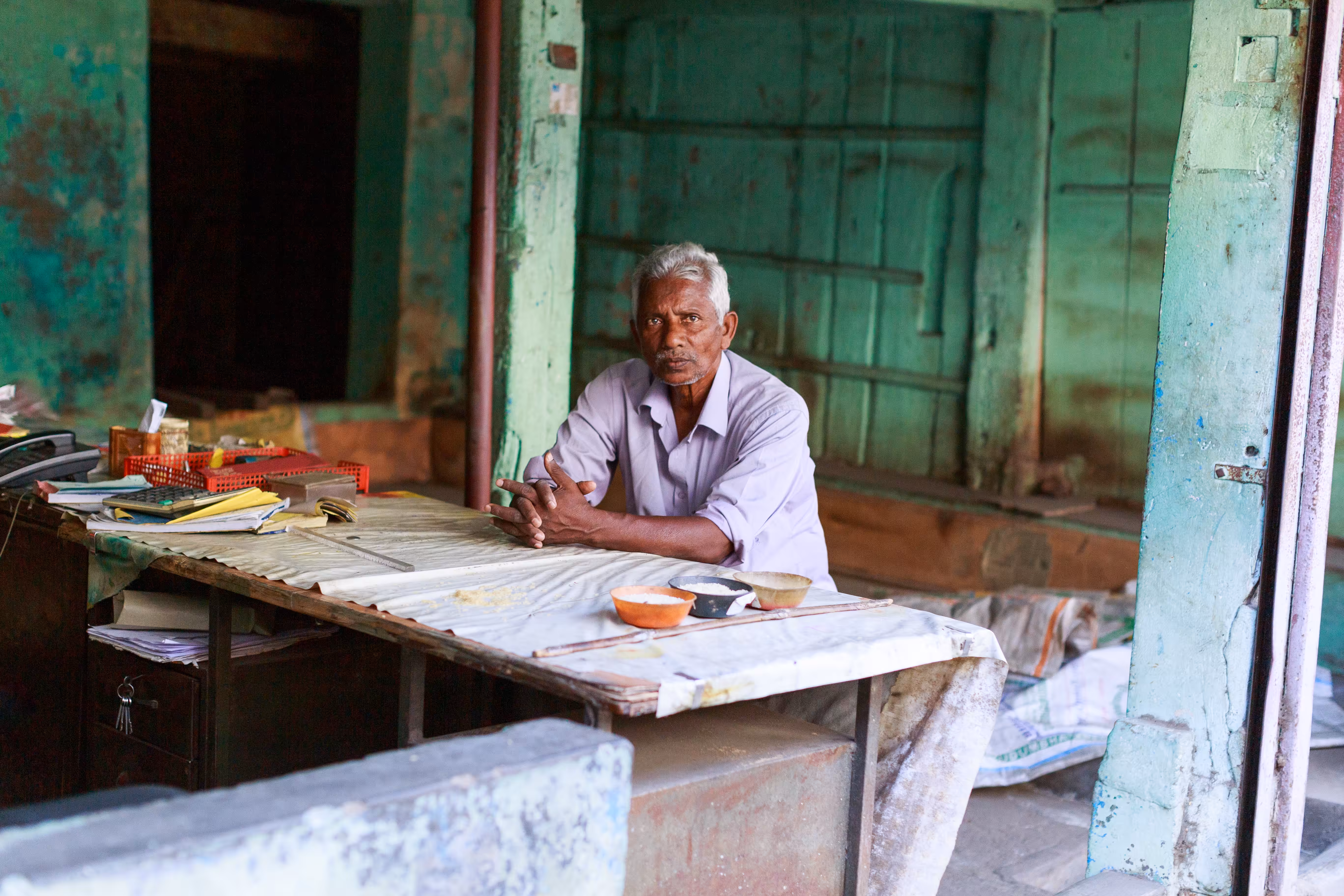 Man at market on Bazaar Road