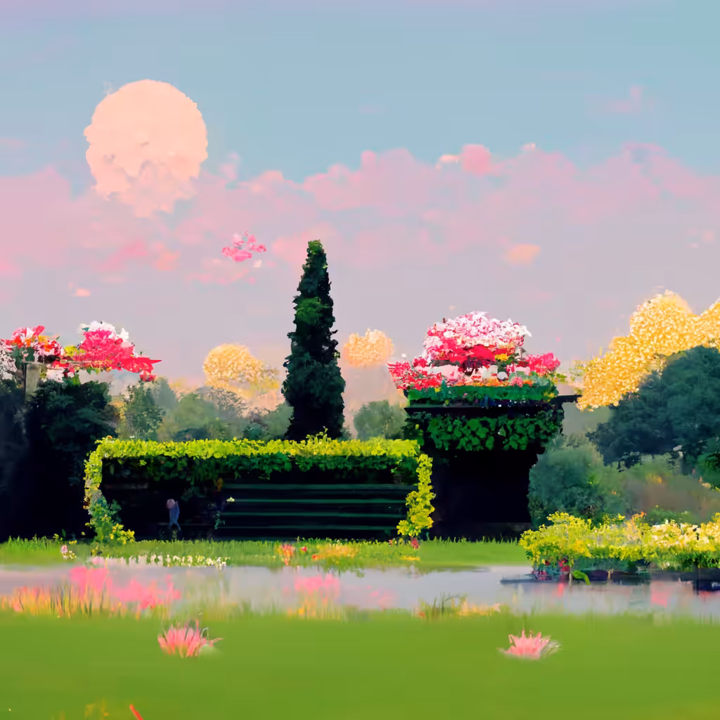 majestic late afternoon in the moon garden 