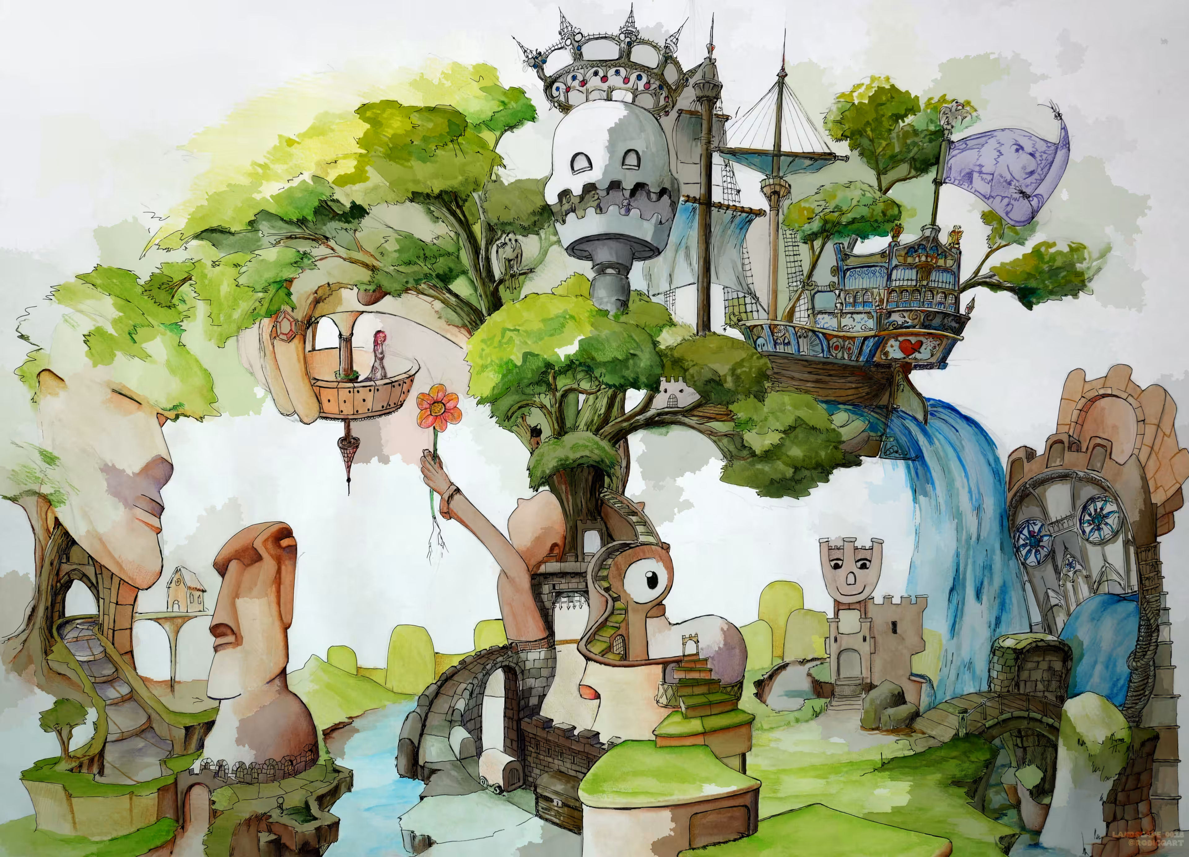 Fantasy watercolor landscape 0018