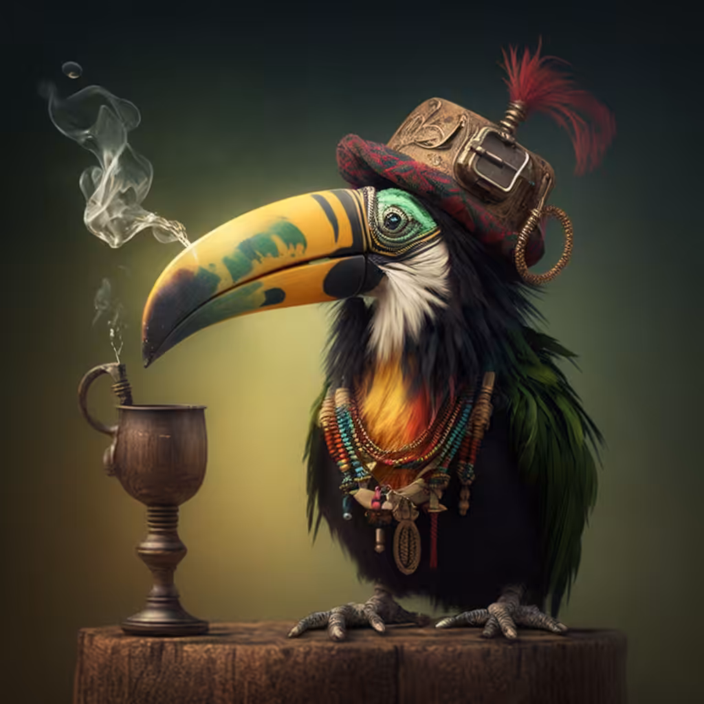 Psychedelic Art: Rasta Toucan