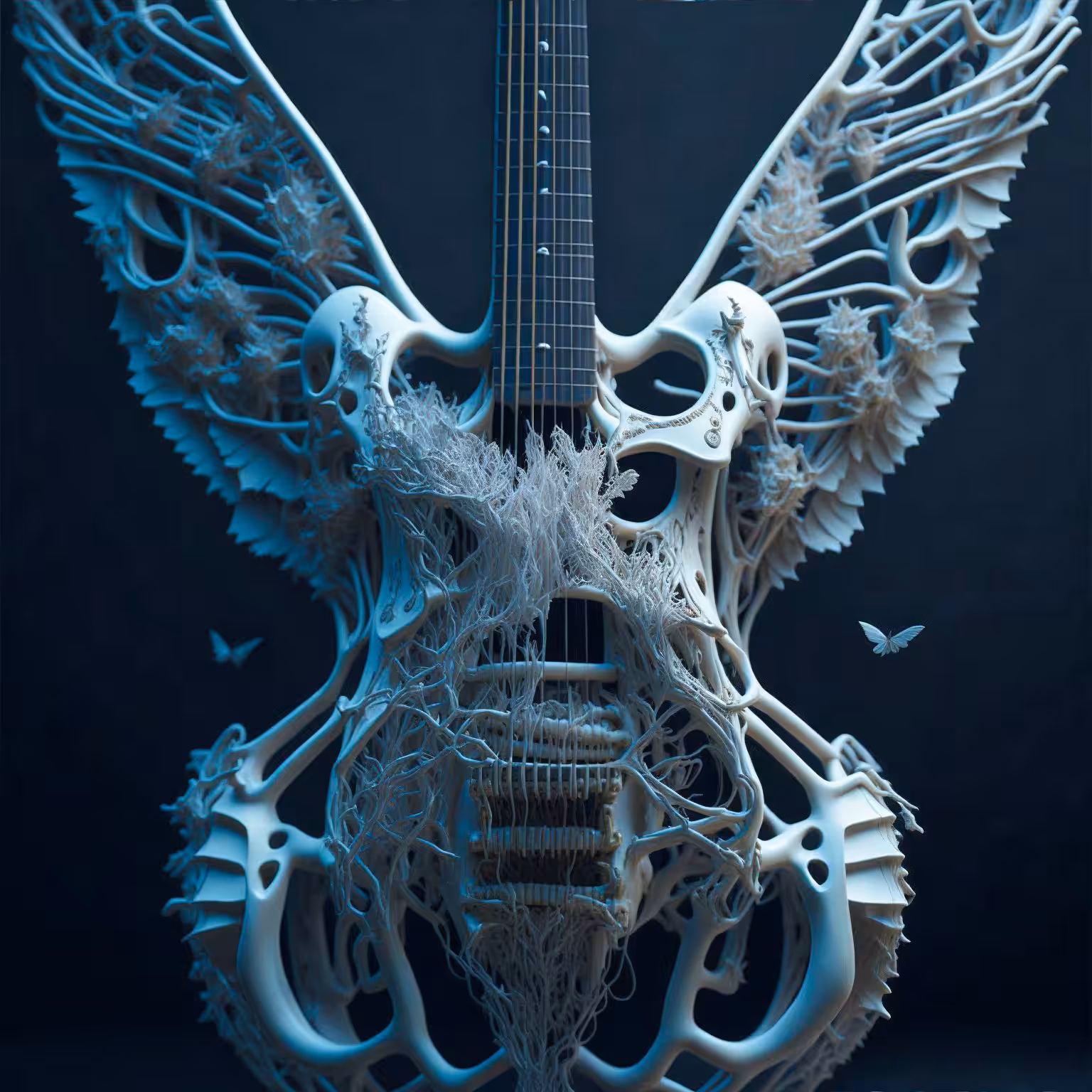 White Butterfly Guitar