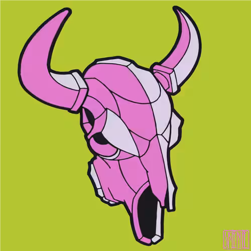 💀56 | MINIMALIST BUFFALO SKULL | Purple