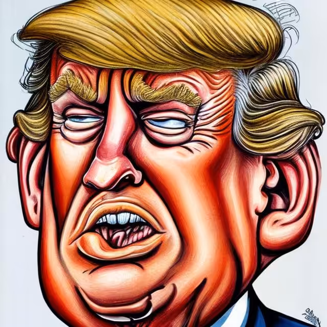 Diverse: Caricature of Donald Trump