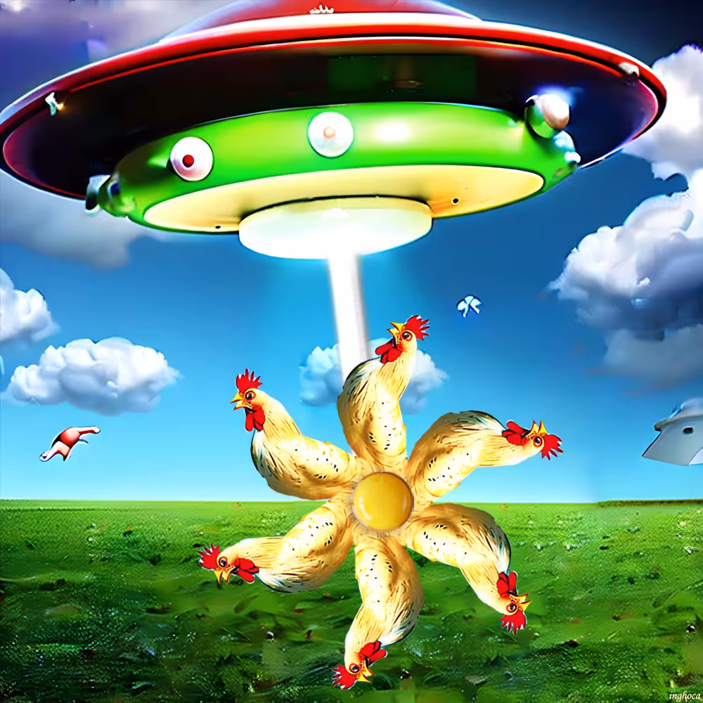 Pinwheel 142  Chickens vs Aliens  - Collaboration with TeraBitcoins