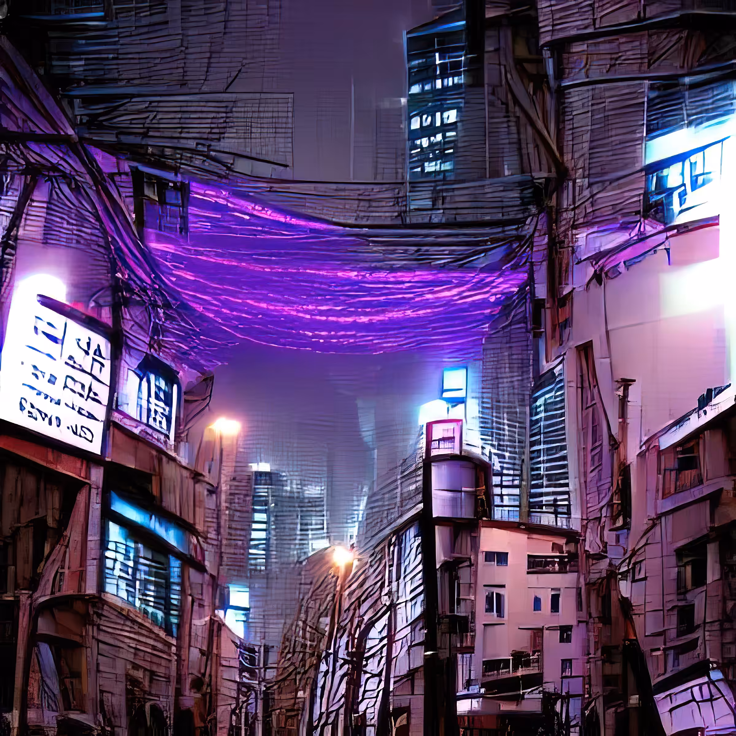 streets of cyberpunk city purple light DpVJPq9XqGploSW1peOH