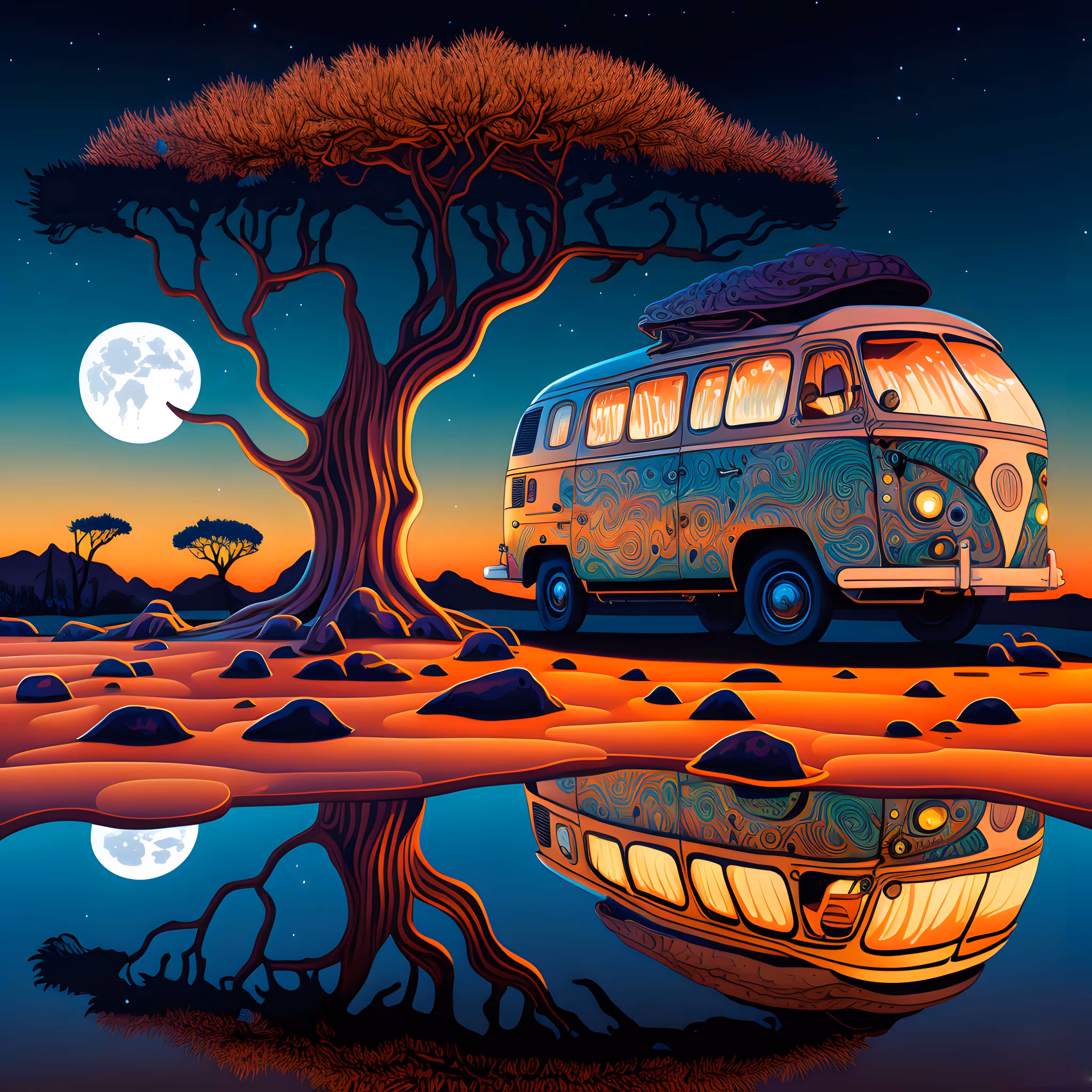 Summer, African Savannah at Night