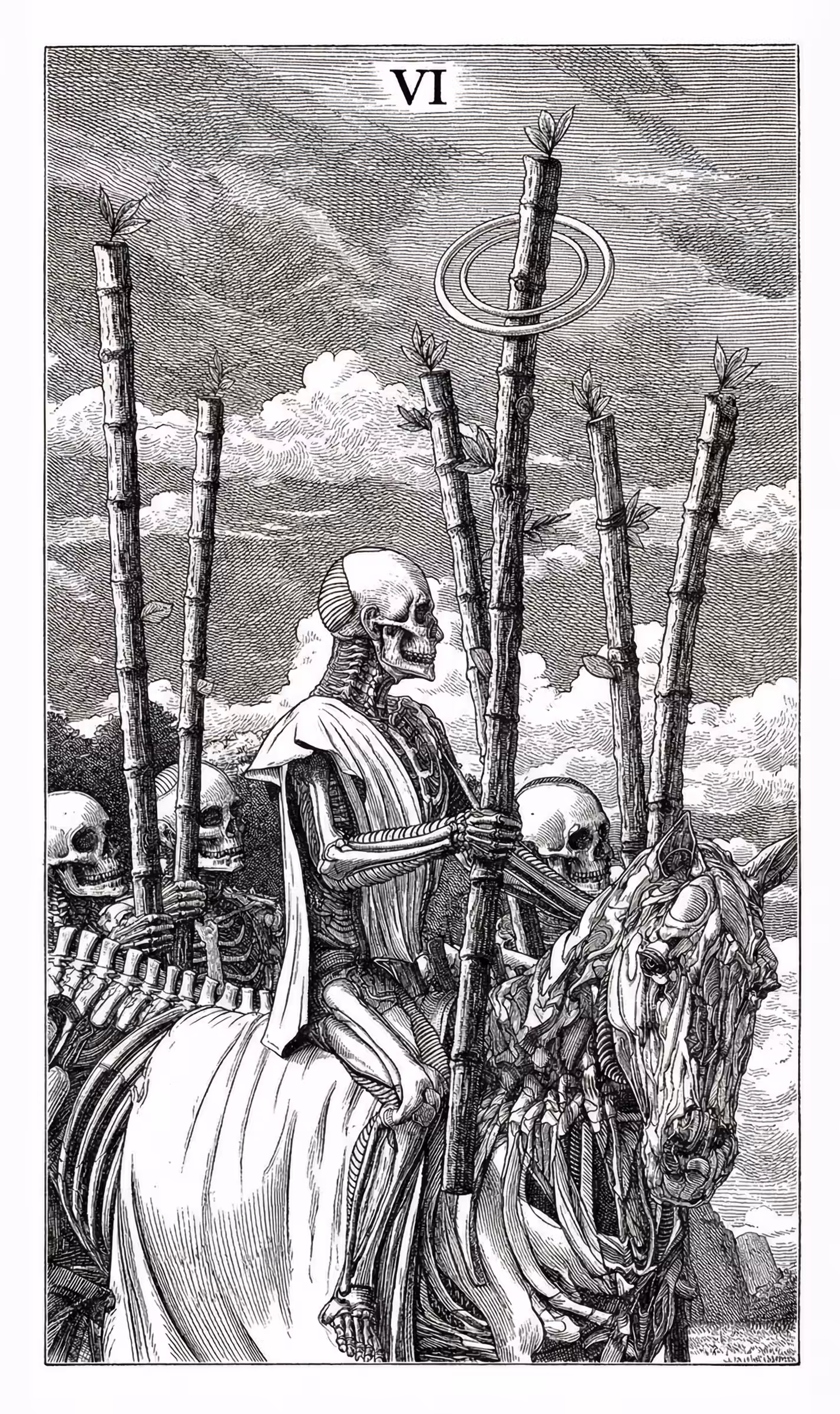 The Fool's Journey: 6 of Wands — Litho