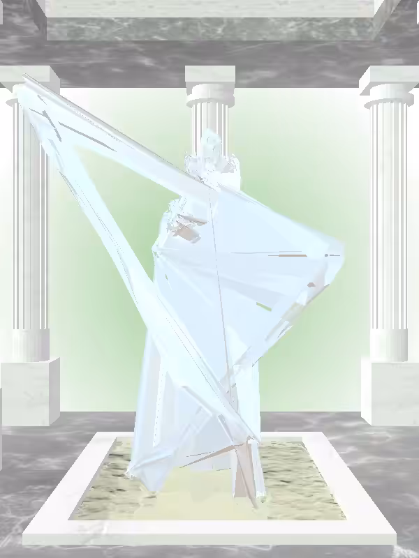 HeavenComputer: The Fragmented Punching Light Blue Woman #2315