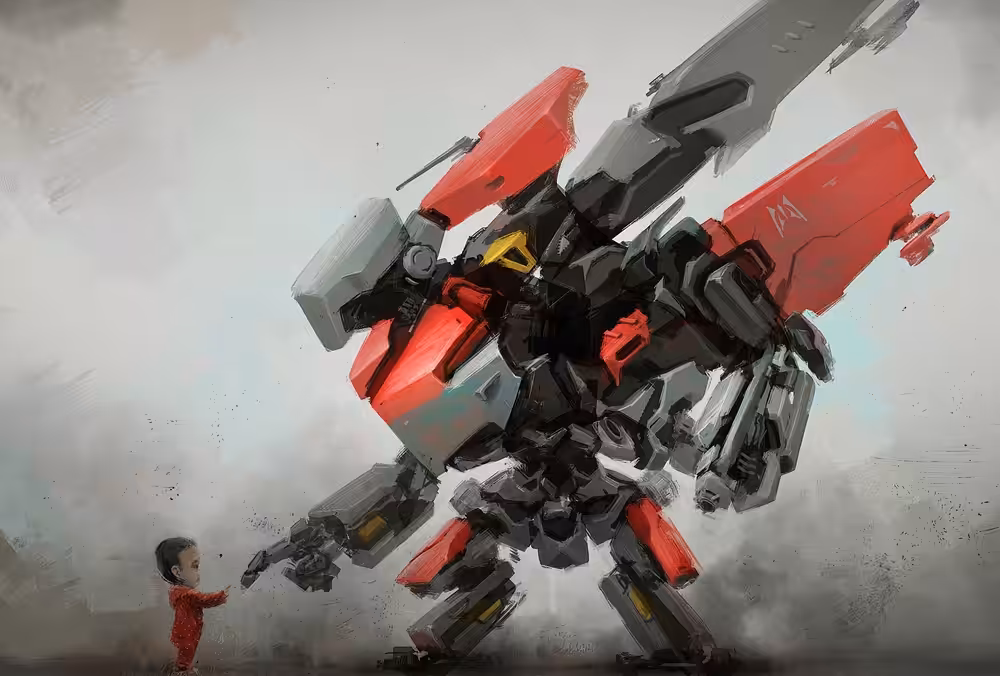 mecha and baby