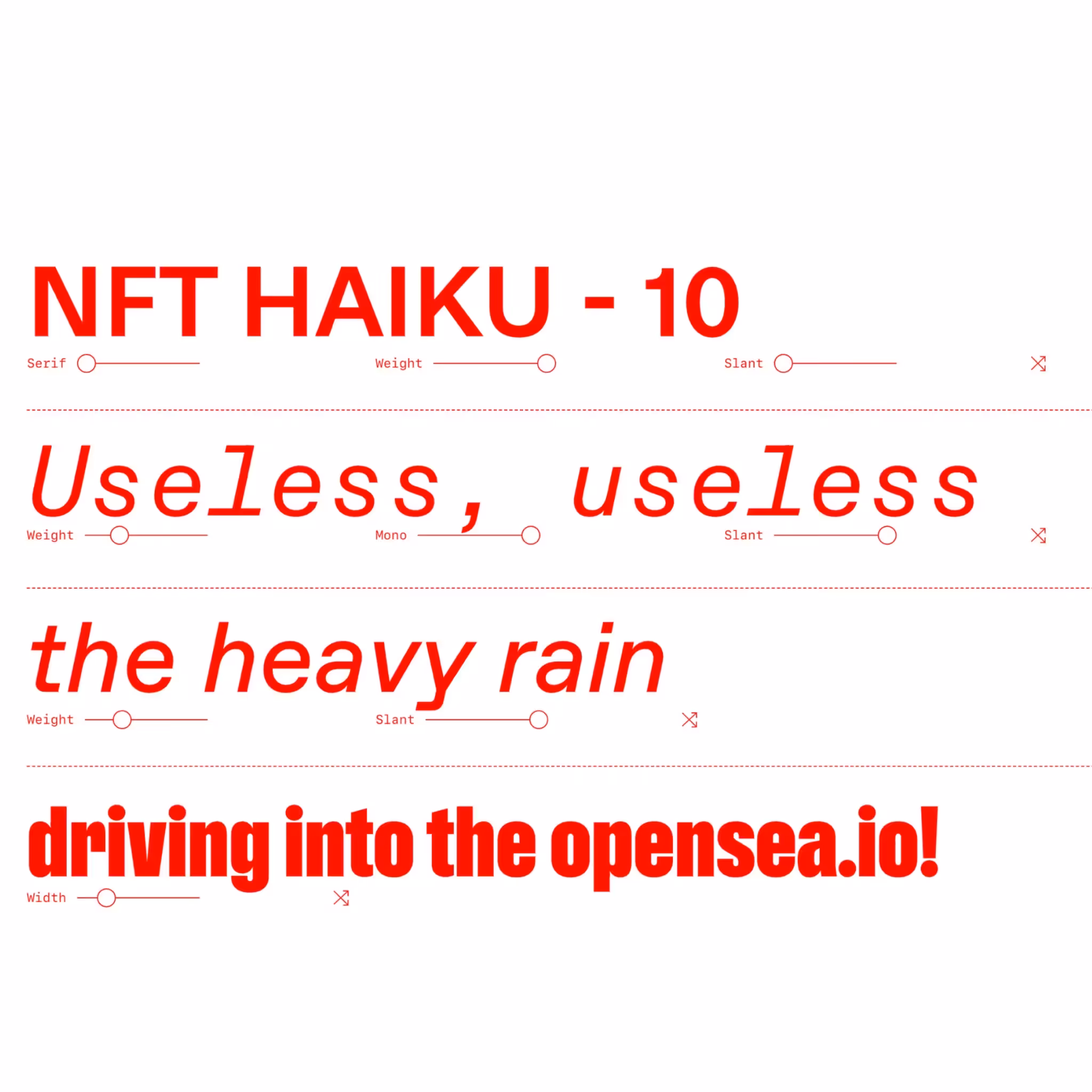 NFT HAIKUS: NFT HAIKU - 10