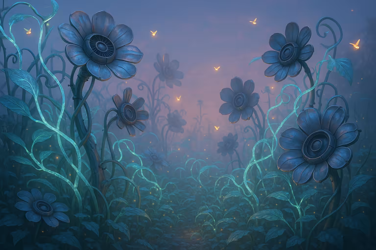 Bioluminescent Metal Garden