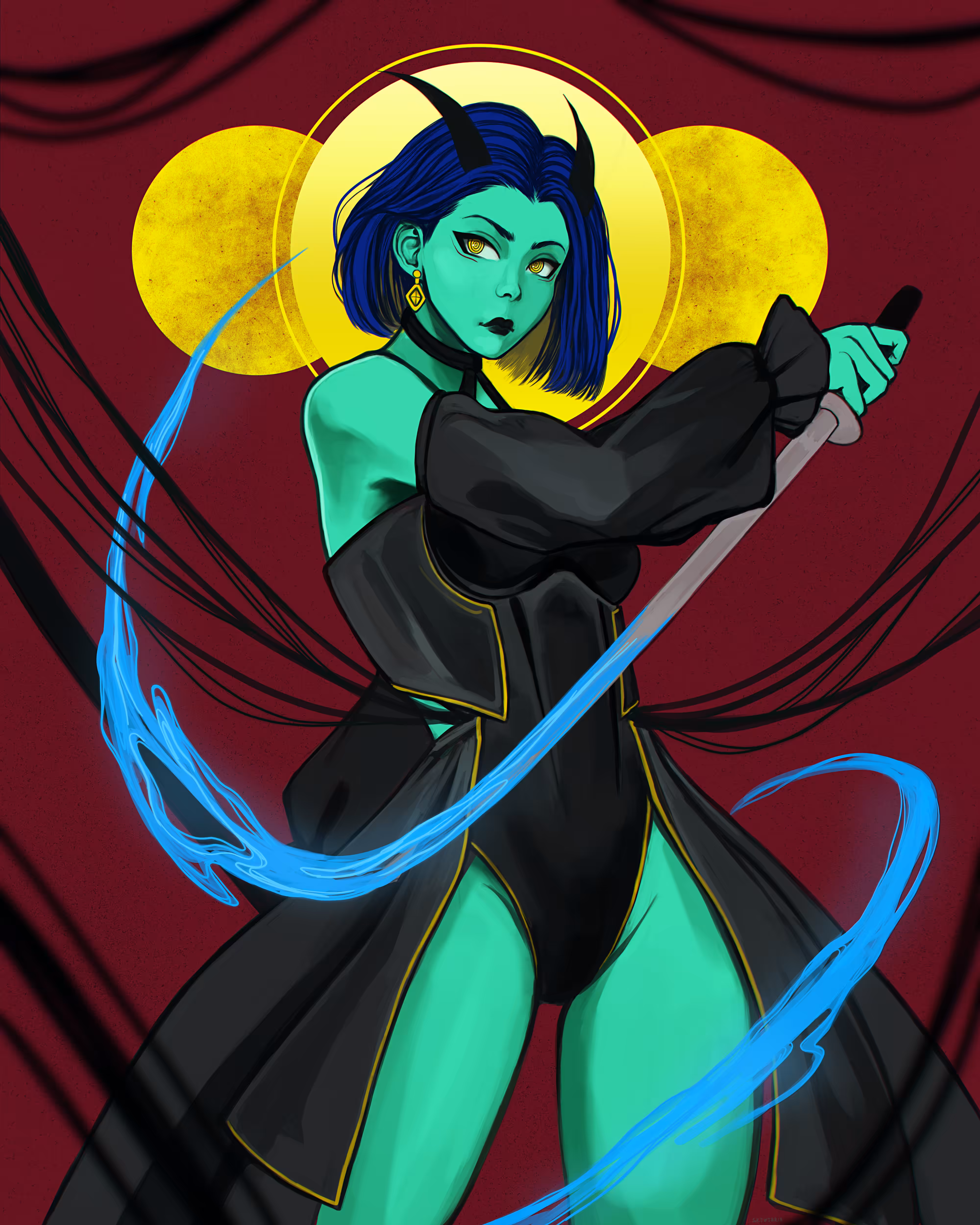 full-fledged drawings: Blade of the Starry Night
