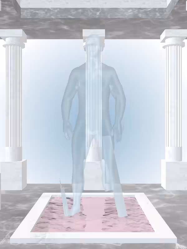 The Fading Indifferent Ethereal Blue Man #970