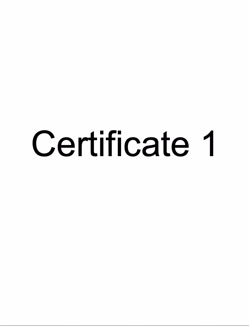 Certificate #1