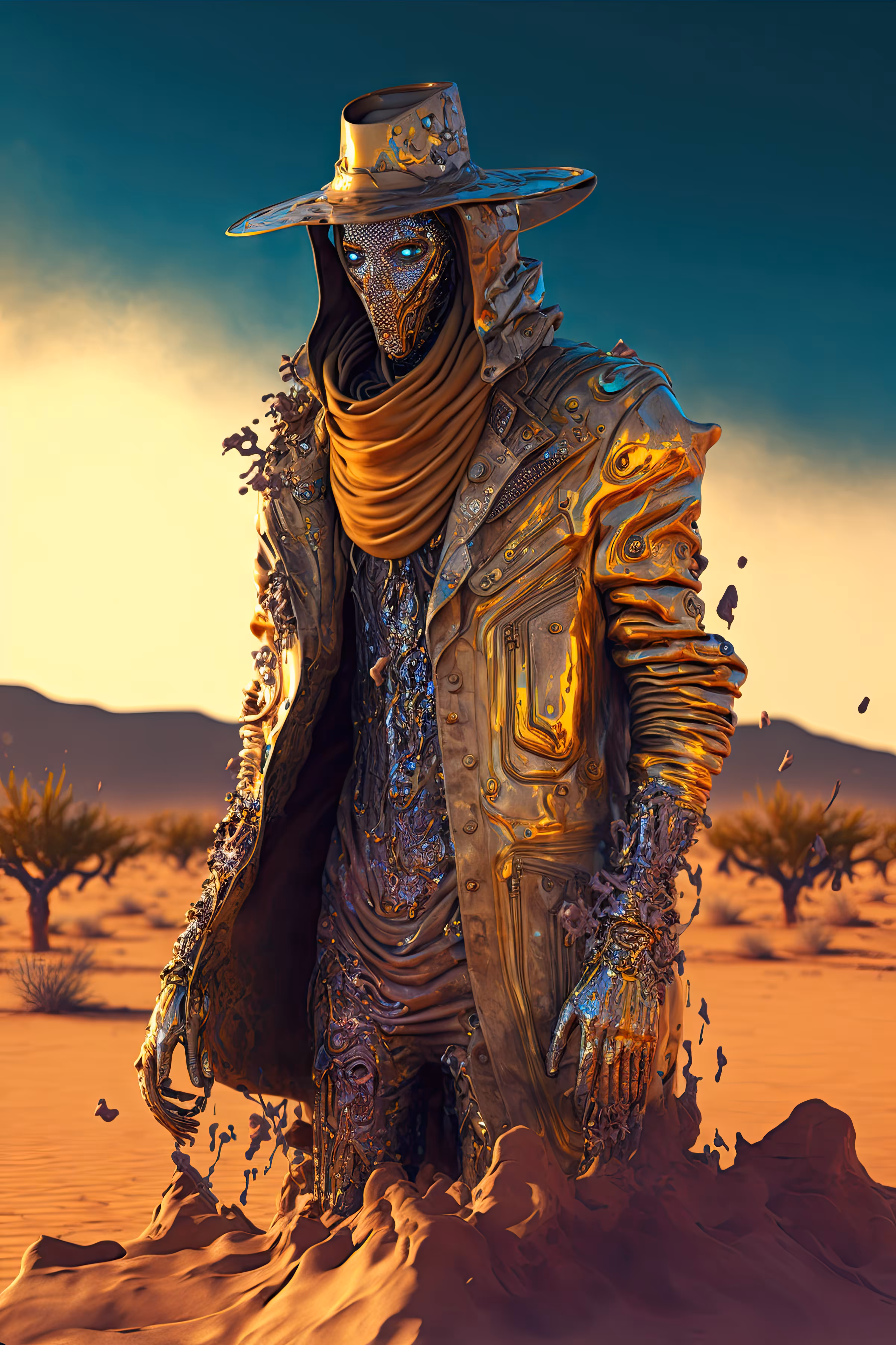 //// Nuclear Fusion Gold Western Parka with Hood ////