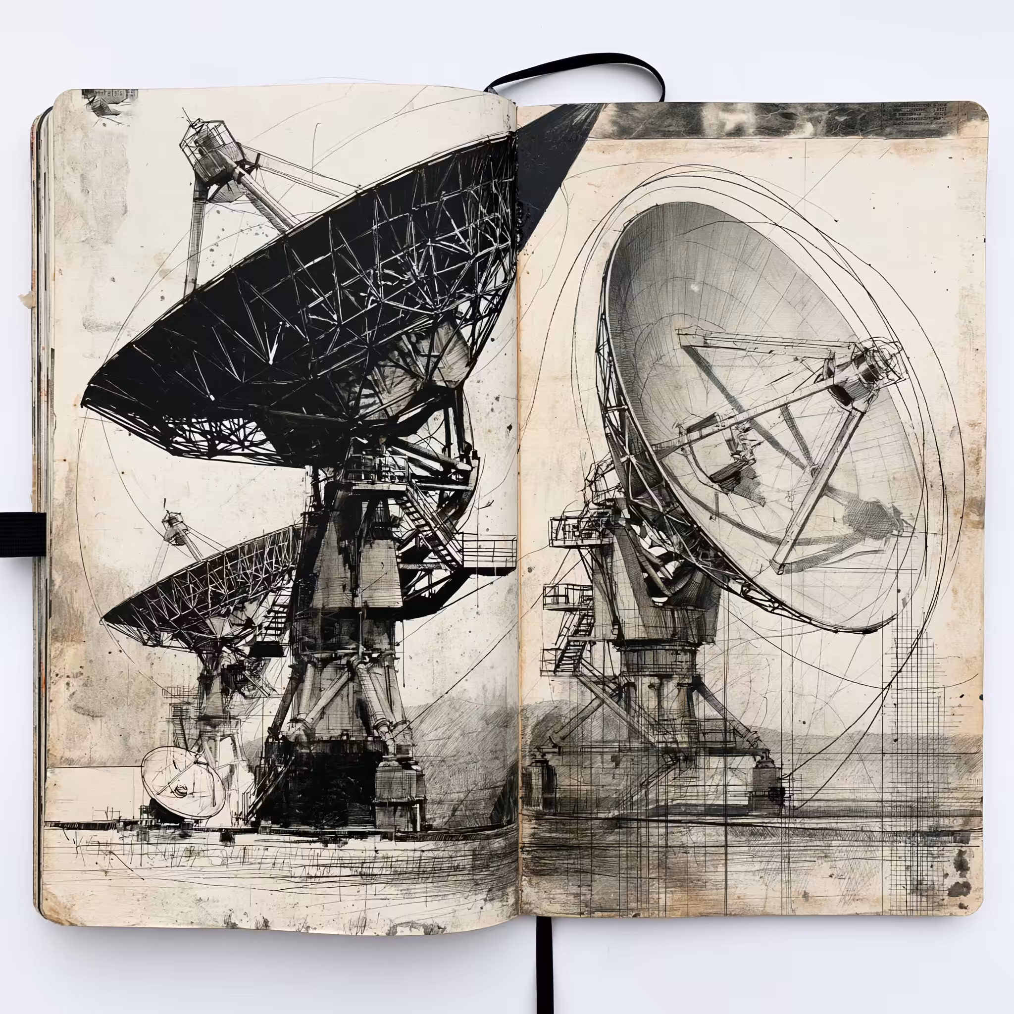 Satellite Dishes (Ink)