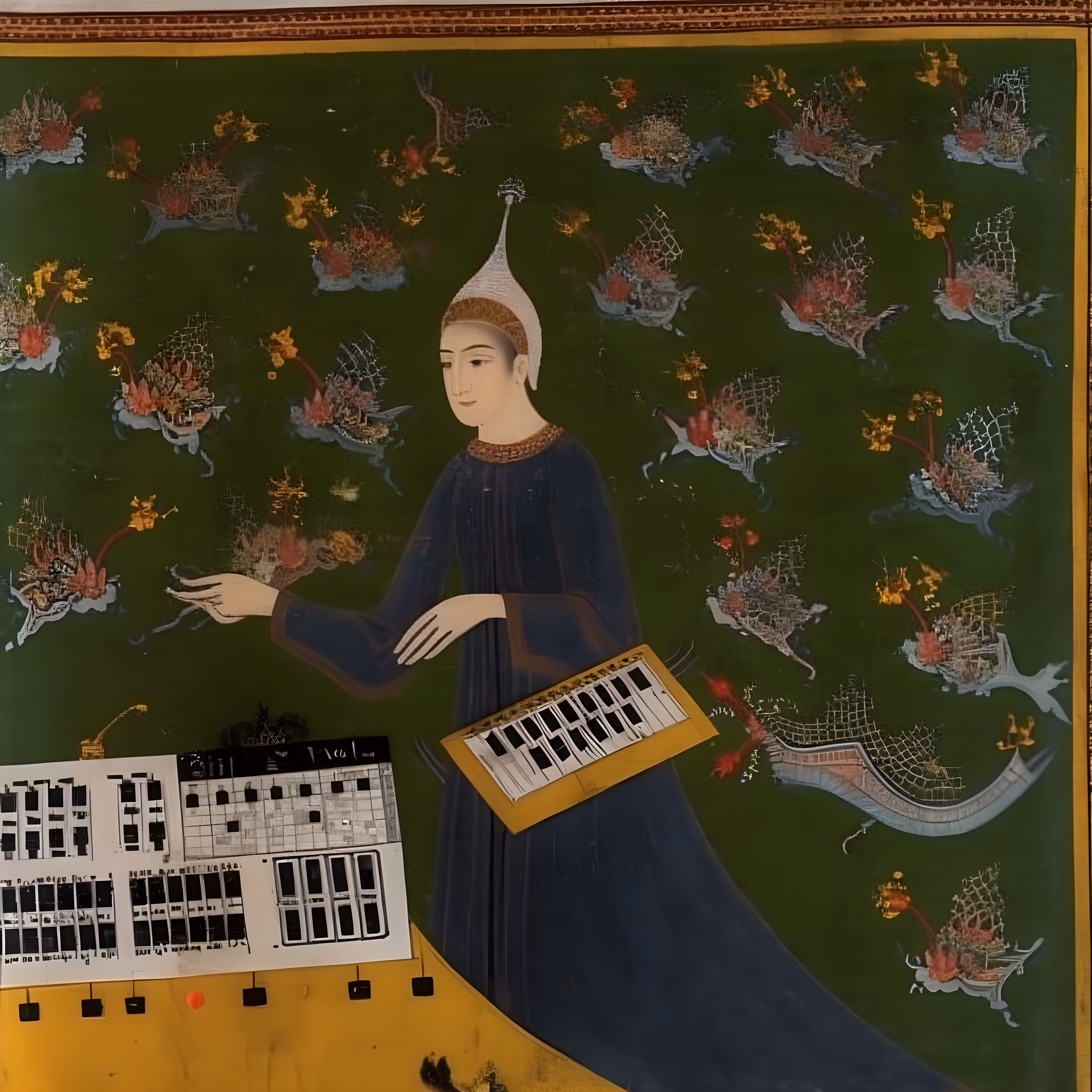 A woman with syntheziser