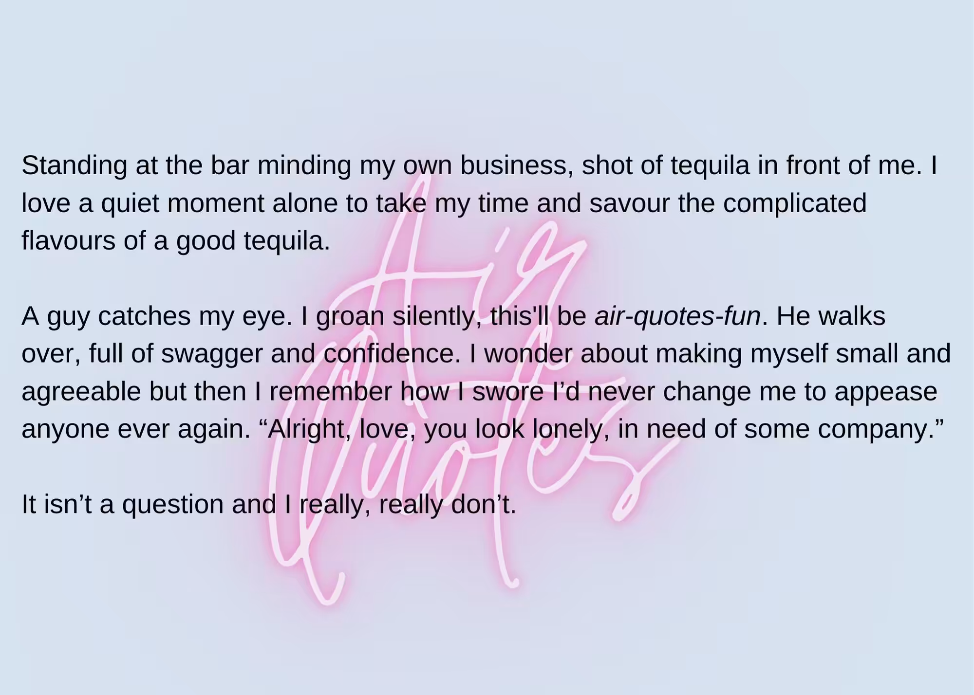 Air Quotes In A Bar