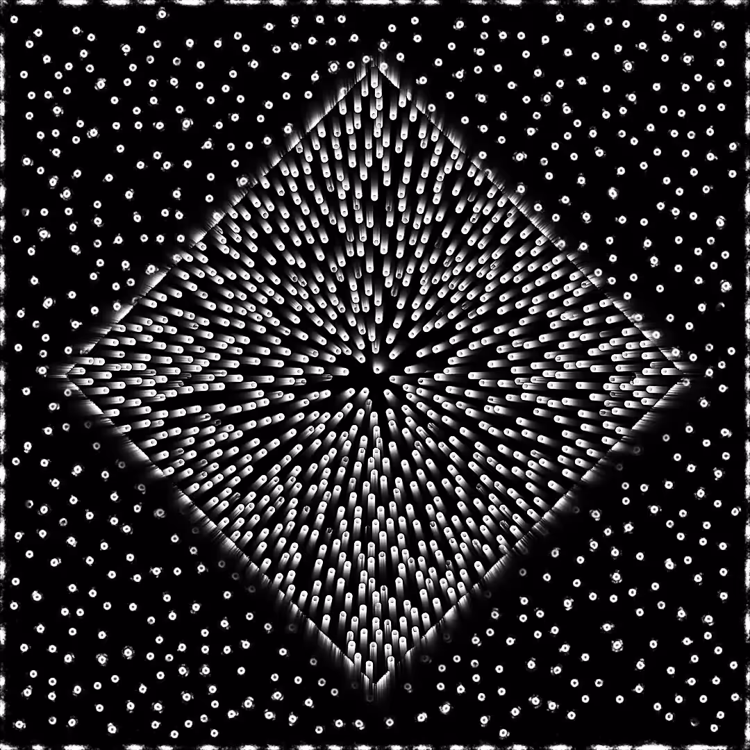 Quadrilateral of moving particles