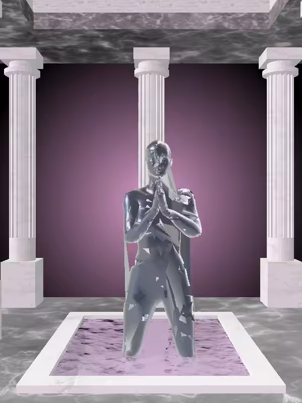HeavenComputer: The Praying Navy Shimmer Woman #6854