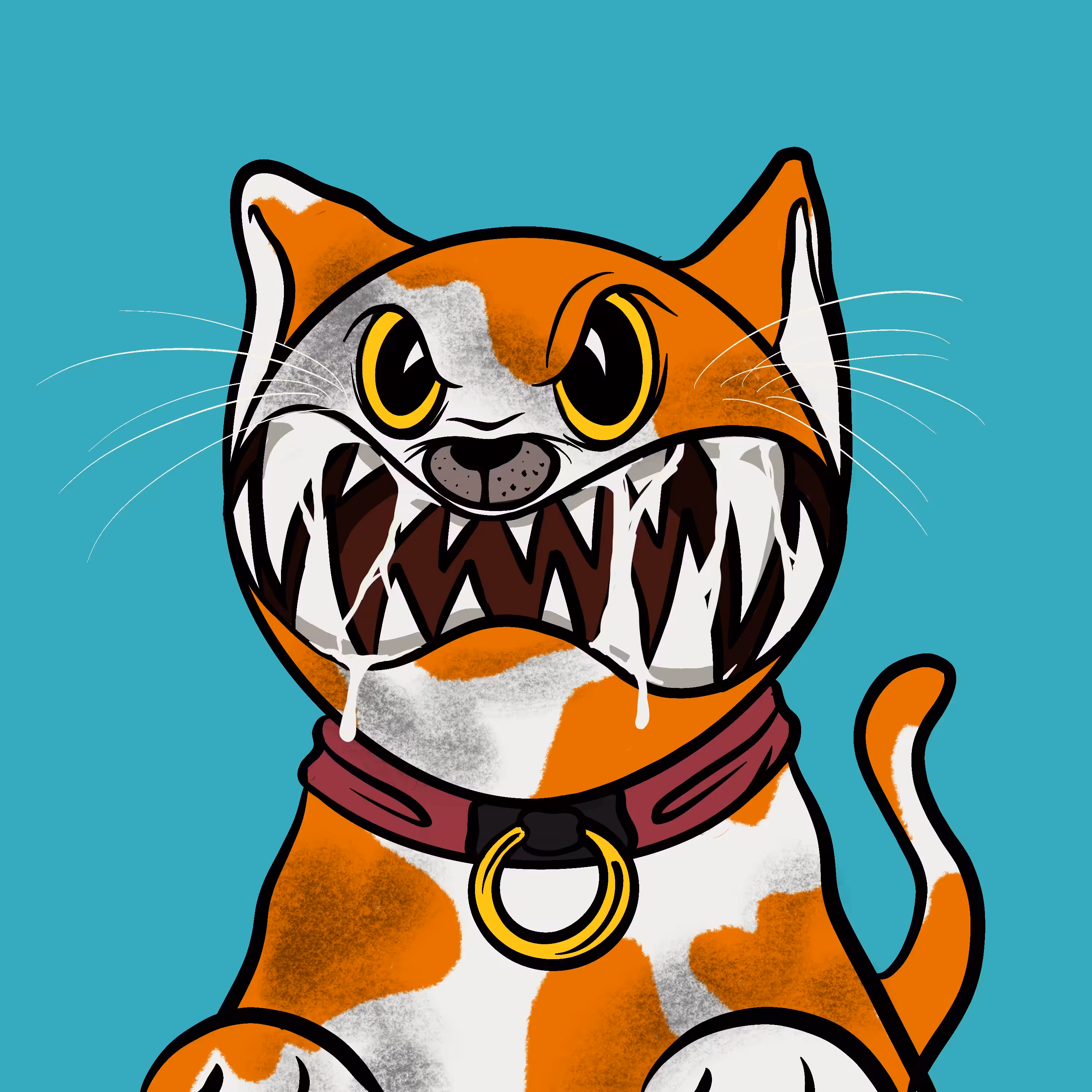 angry white with orange pattern