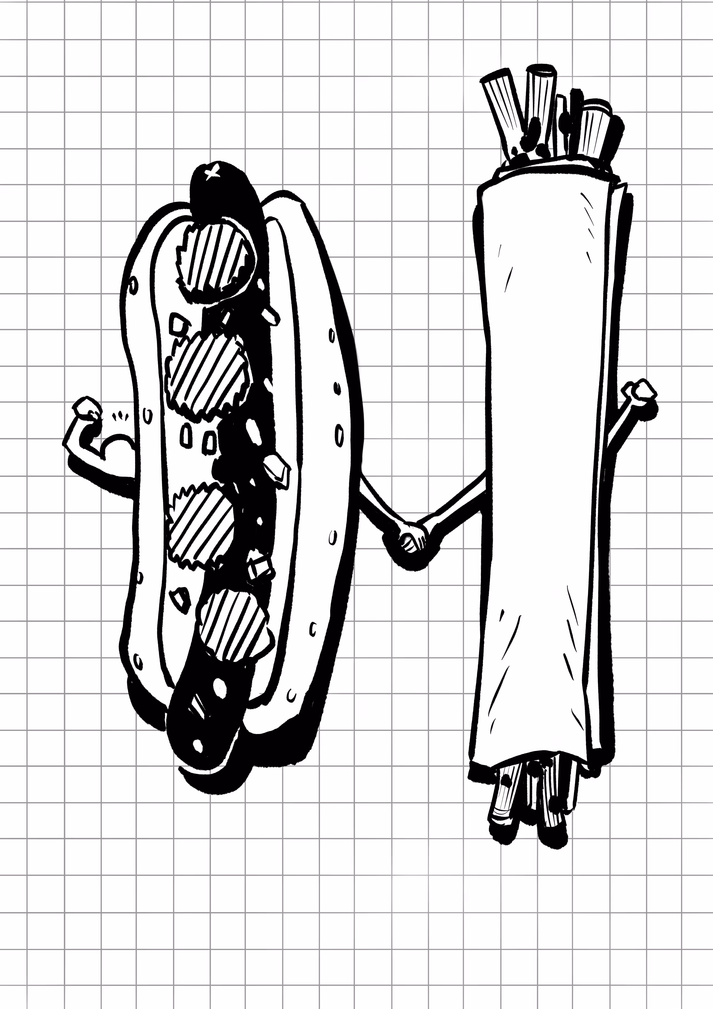 World united brothers: Danish hotdog and Chinese Juanbing