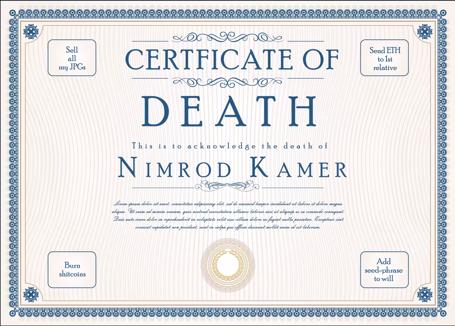Web 3 Death Certificate