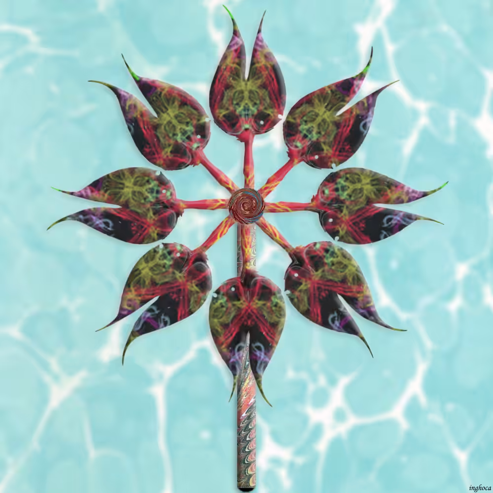 pinwheel 28 ebru art with inghoca's mandala collection item