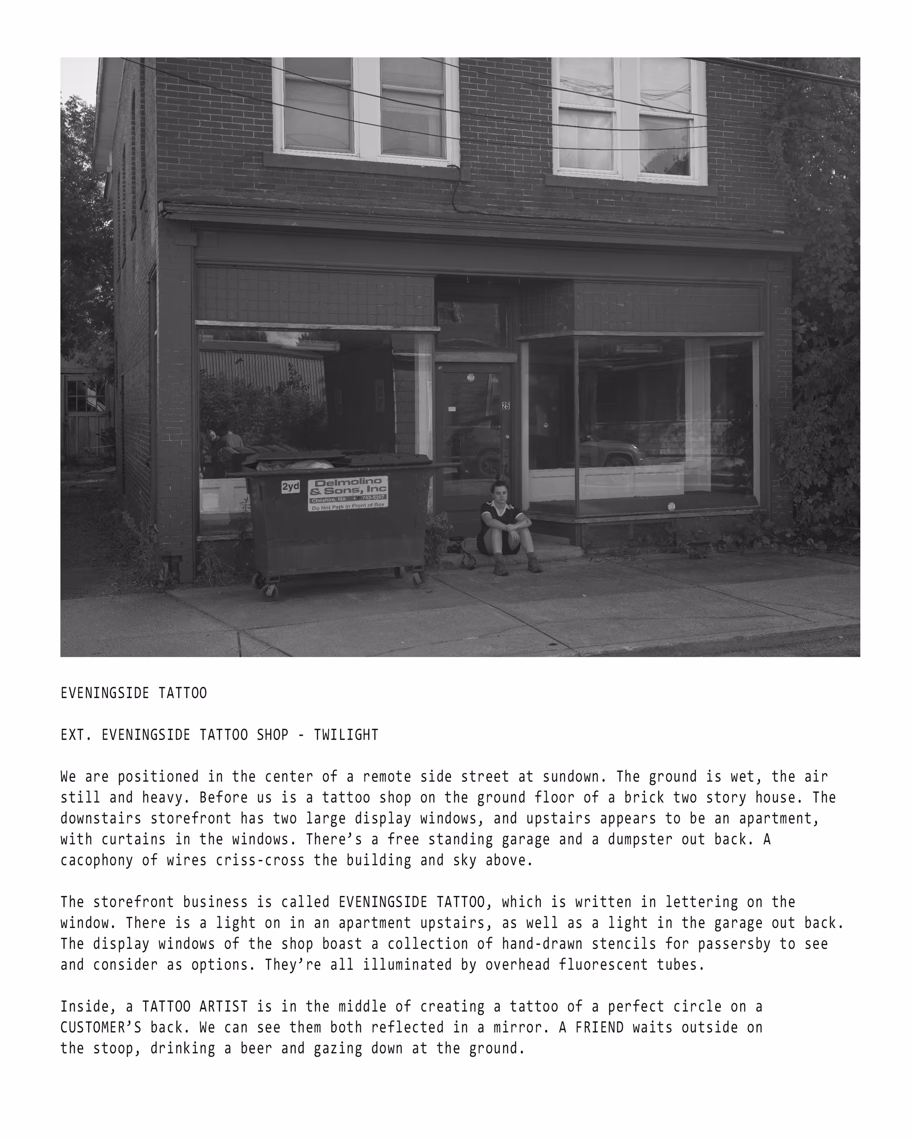 Eveningside [Eveningside Tattoo Bundle] Tech Scout Study and Location Description by Juliane Hiam, 2021-2022