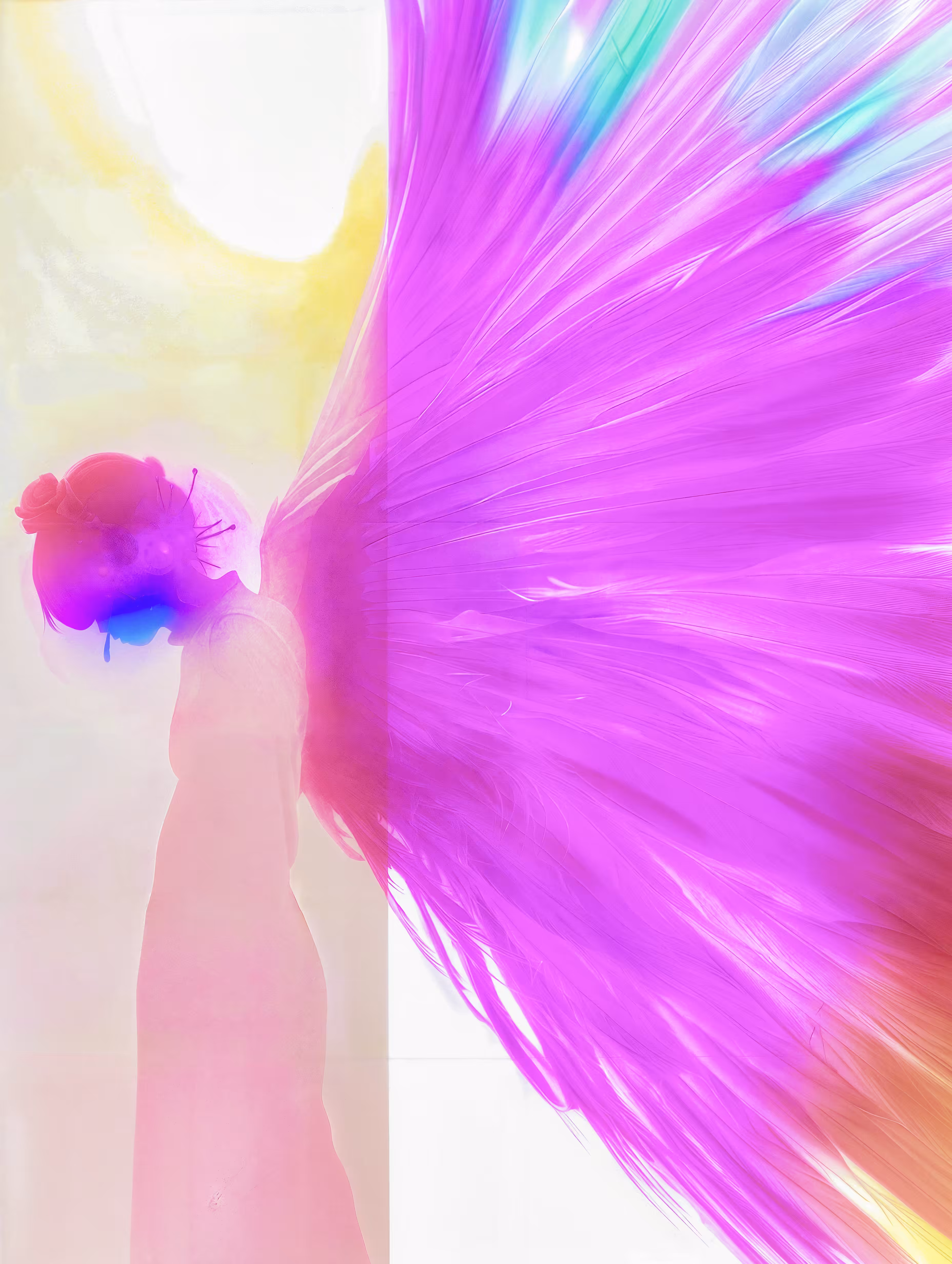Her Blue Heaven with Pink Wings