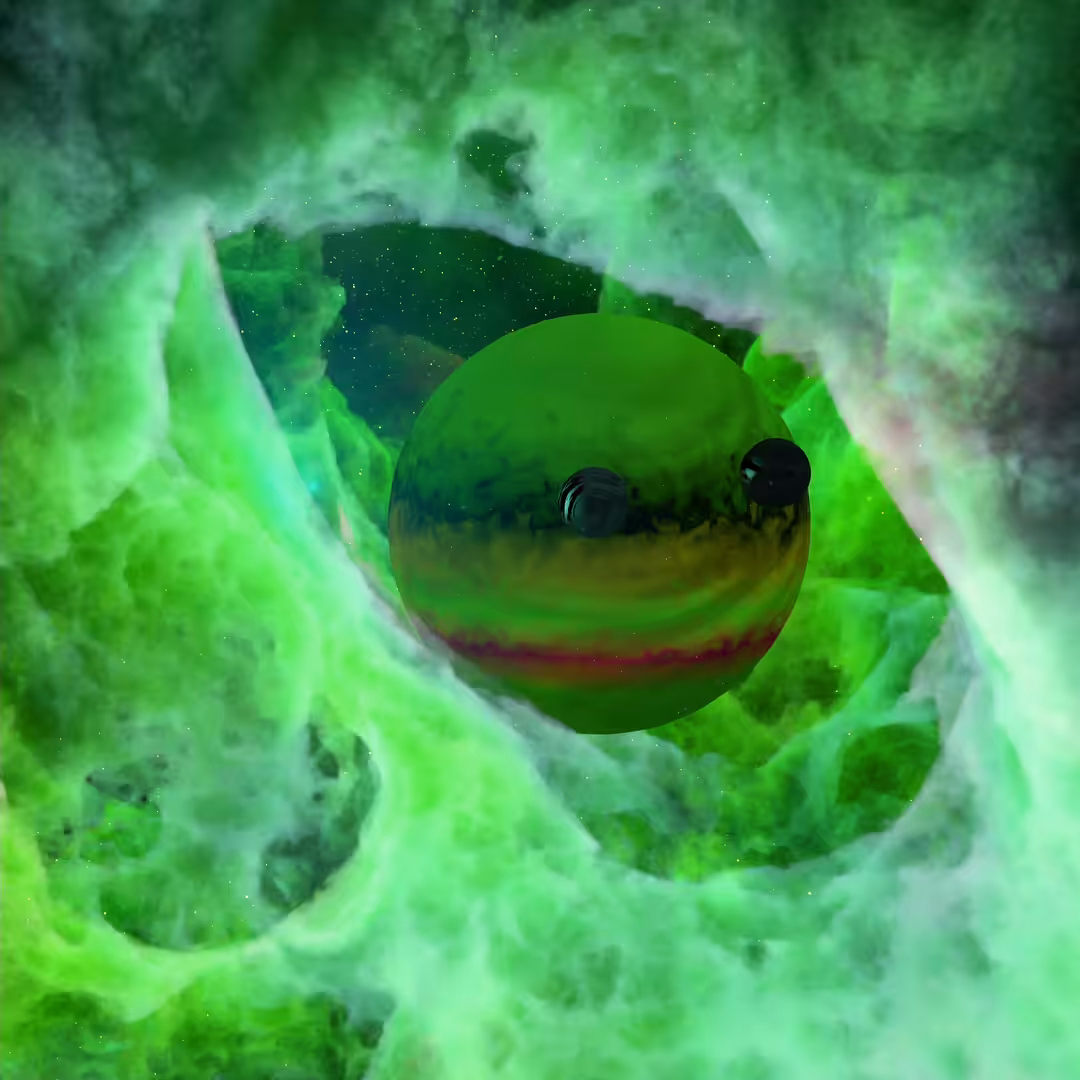 PEPElaneta in green nebulae