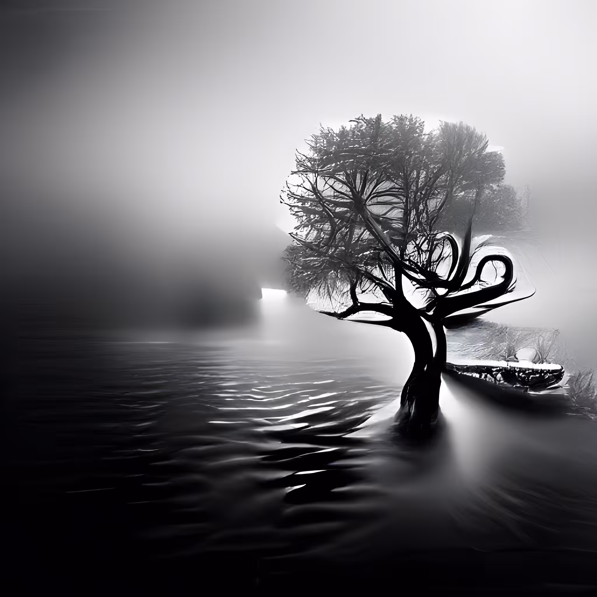 0004: Are you lonely?: This tree in mist does not exist