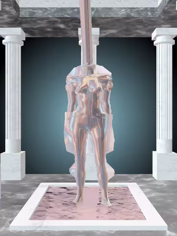 The Phone Calling Holographic Glow Woman #291