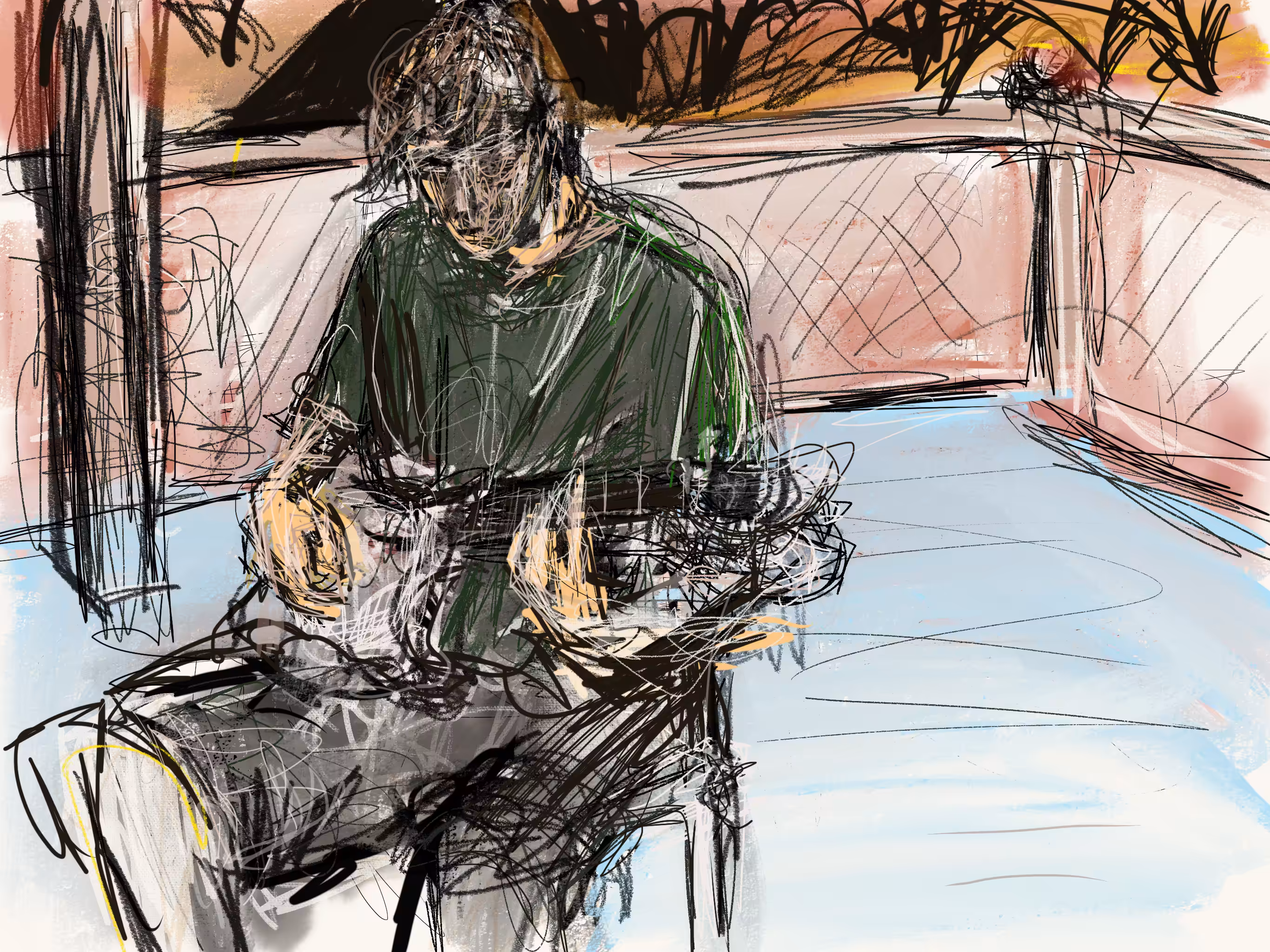 Guitarist at sunset
