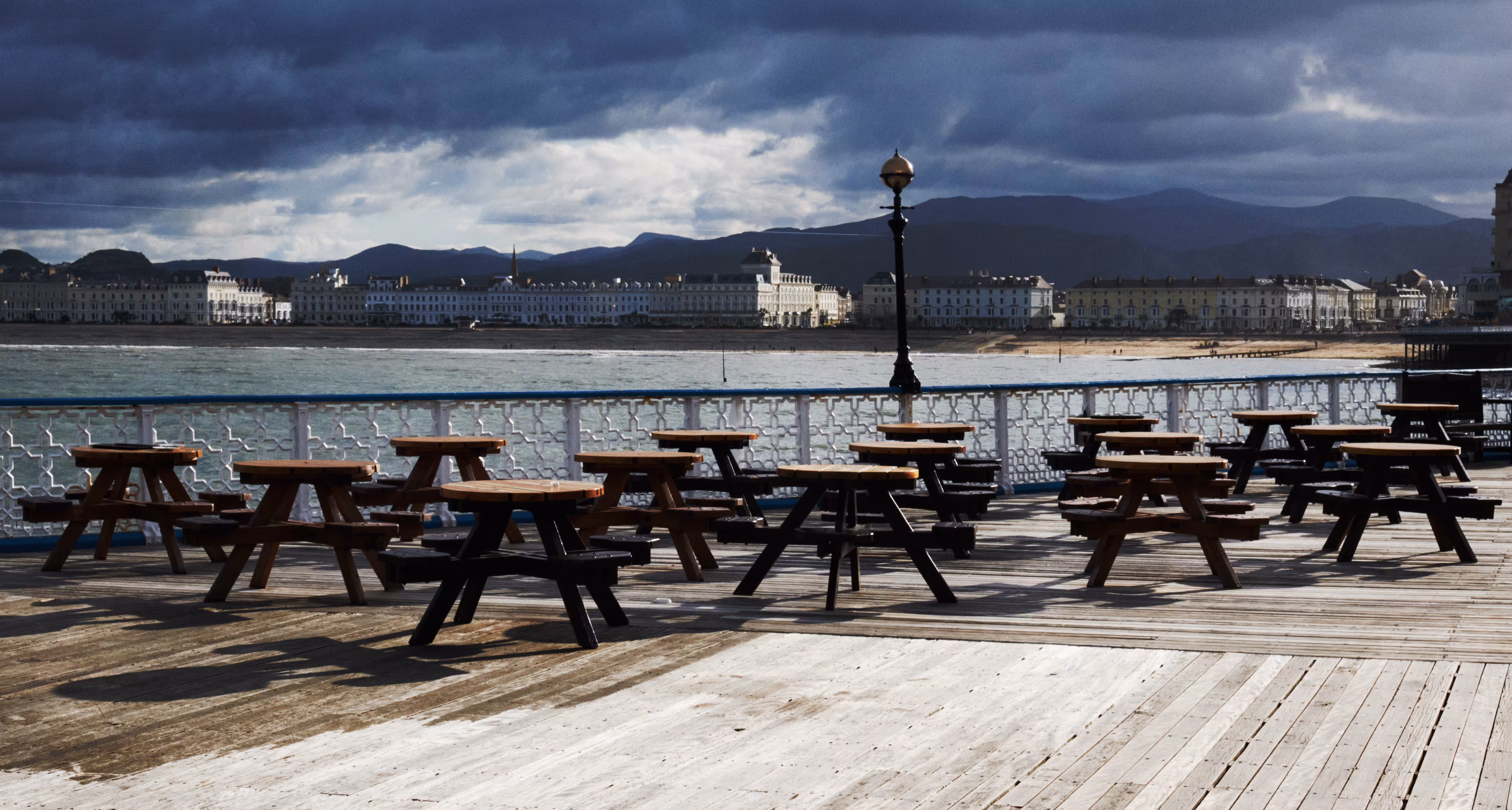 Benches On A Stormy Pier