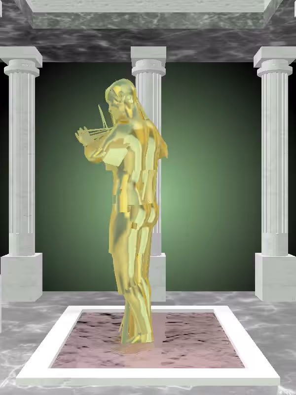 HeavenComputer: The Robotic Green-Golden Goblet Woman #3279