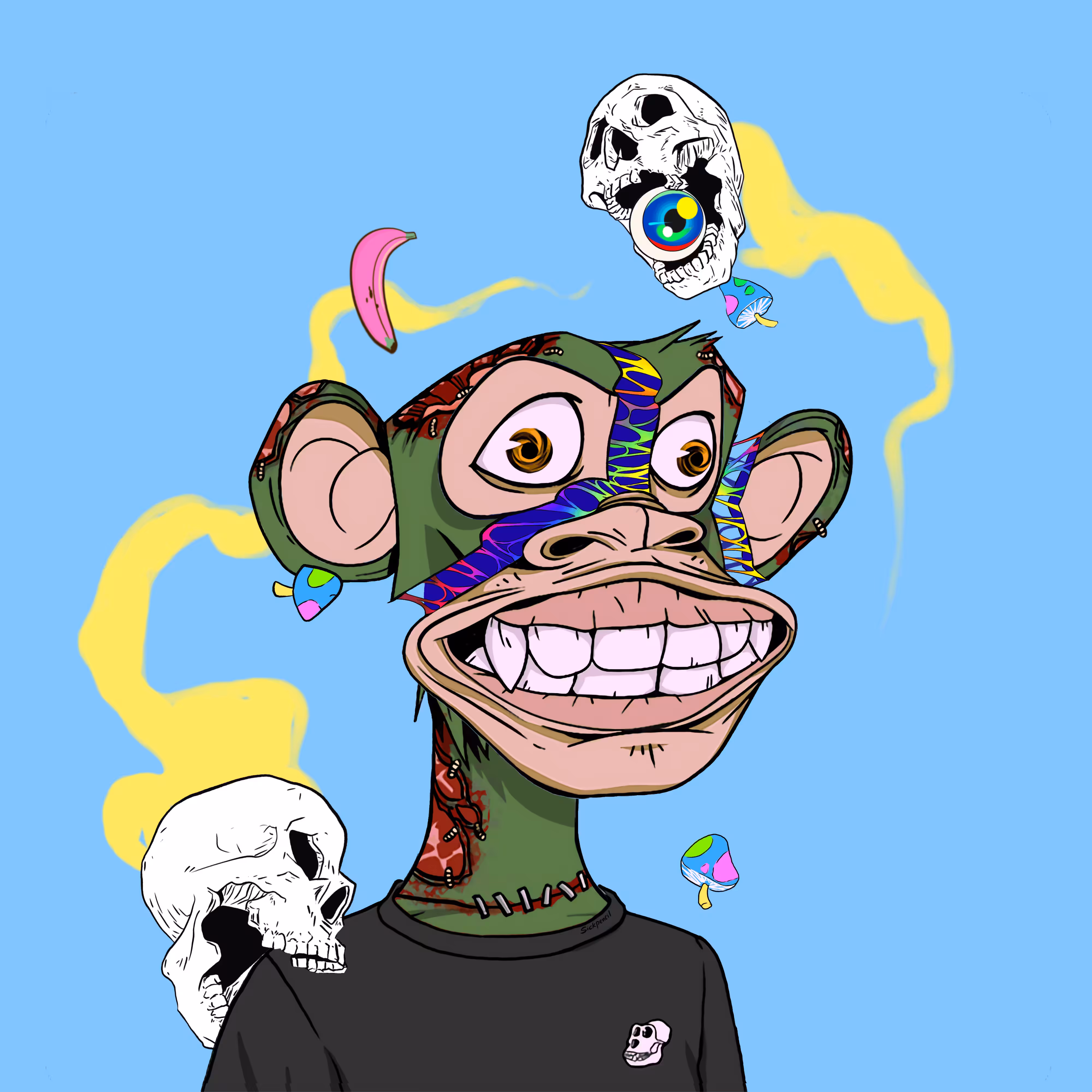 Bored Ape 3821 x Sickpencil