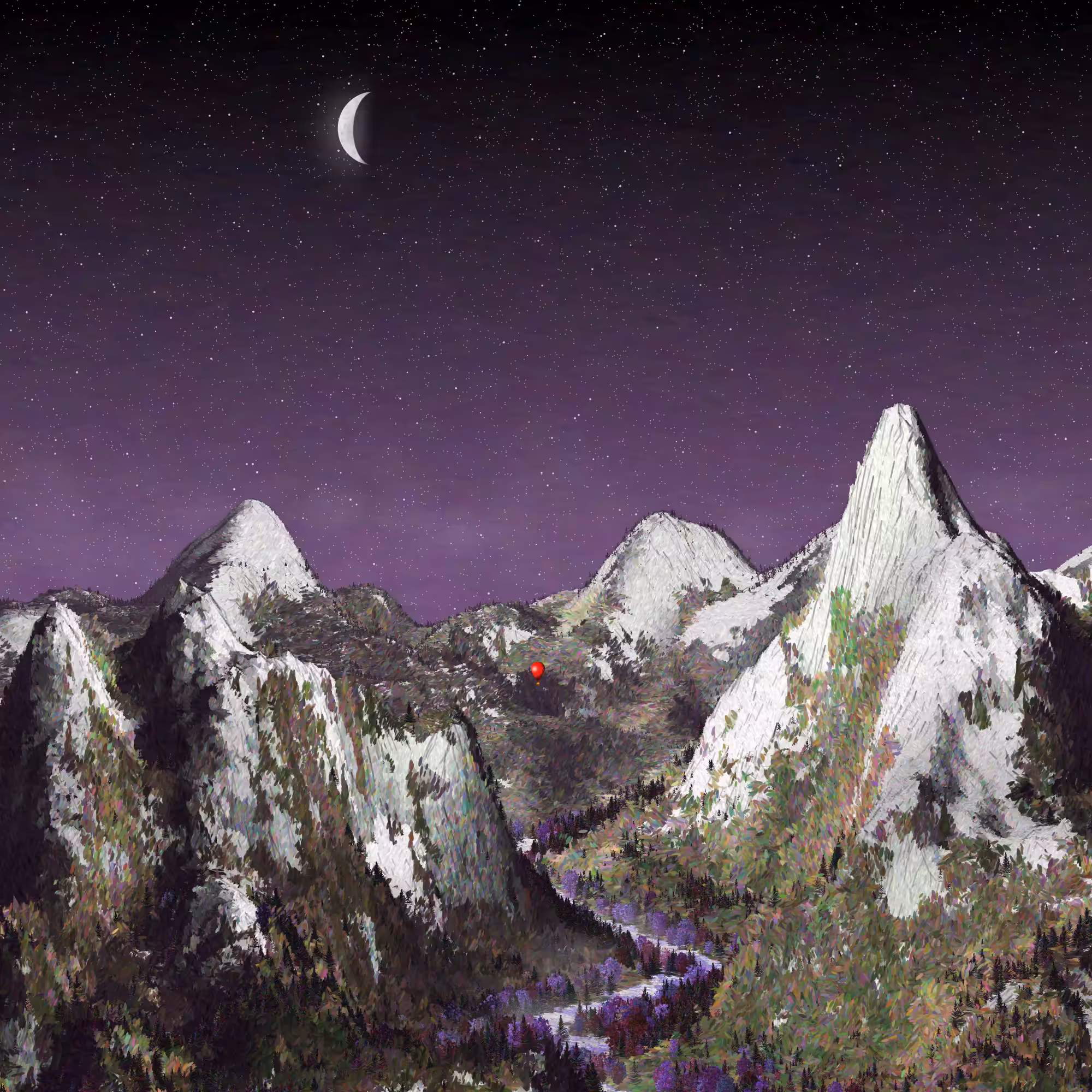 Expedition, night sky, WIP