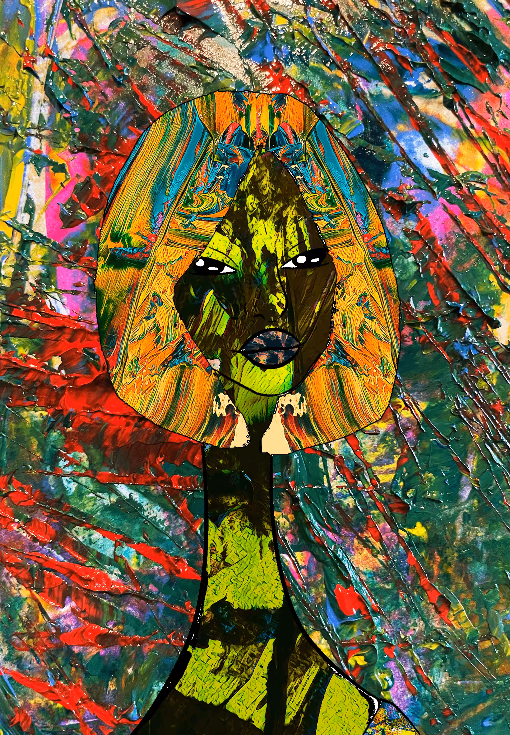 Long Neckie Lady #860 - Bstract Derivative