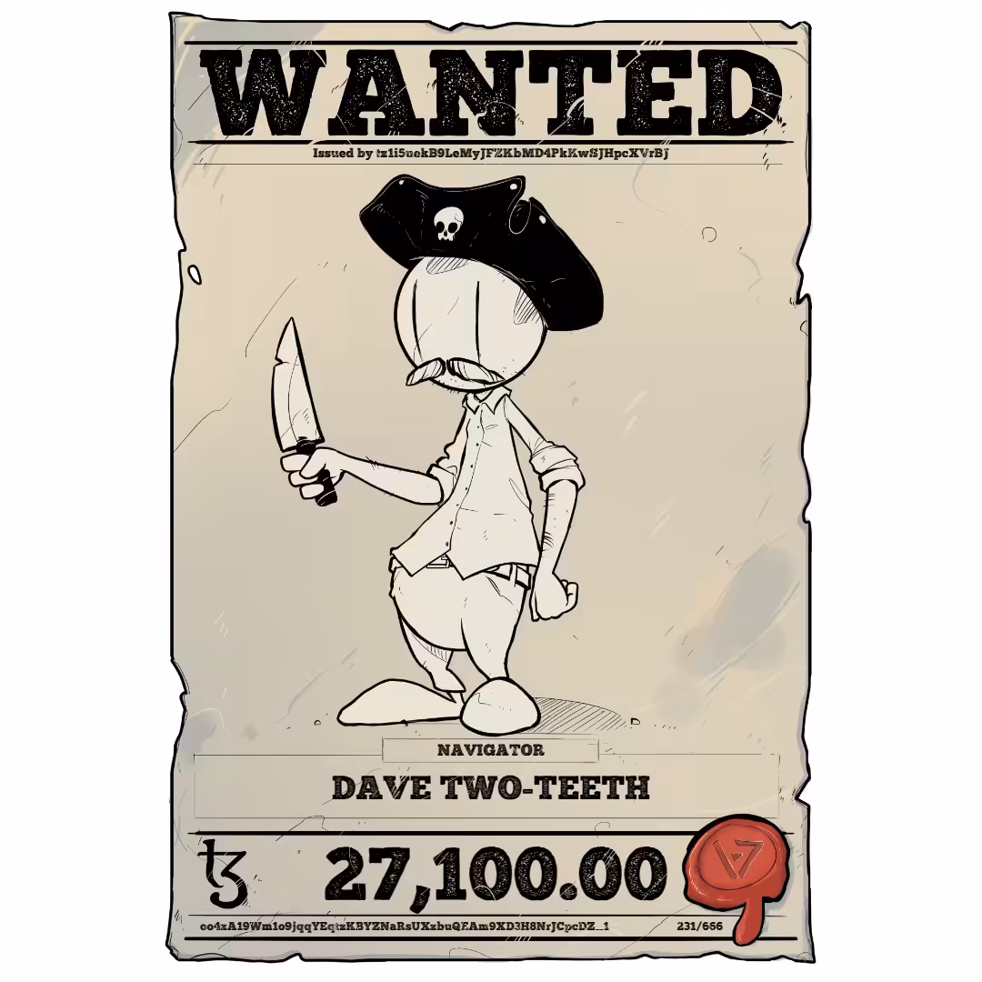 DAVE TWO-TEETH | TEZOS PIRATE 231/666