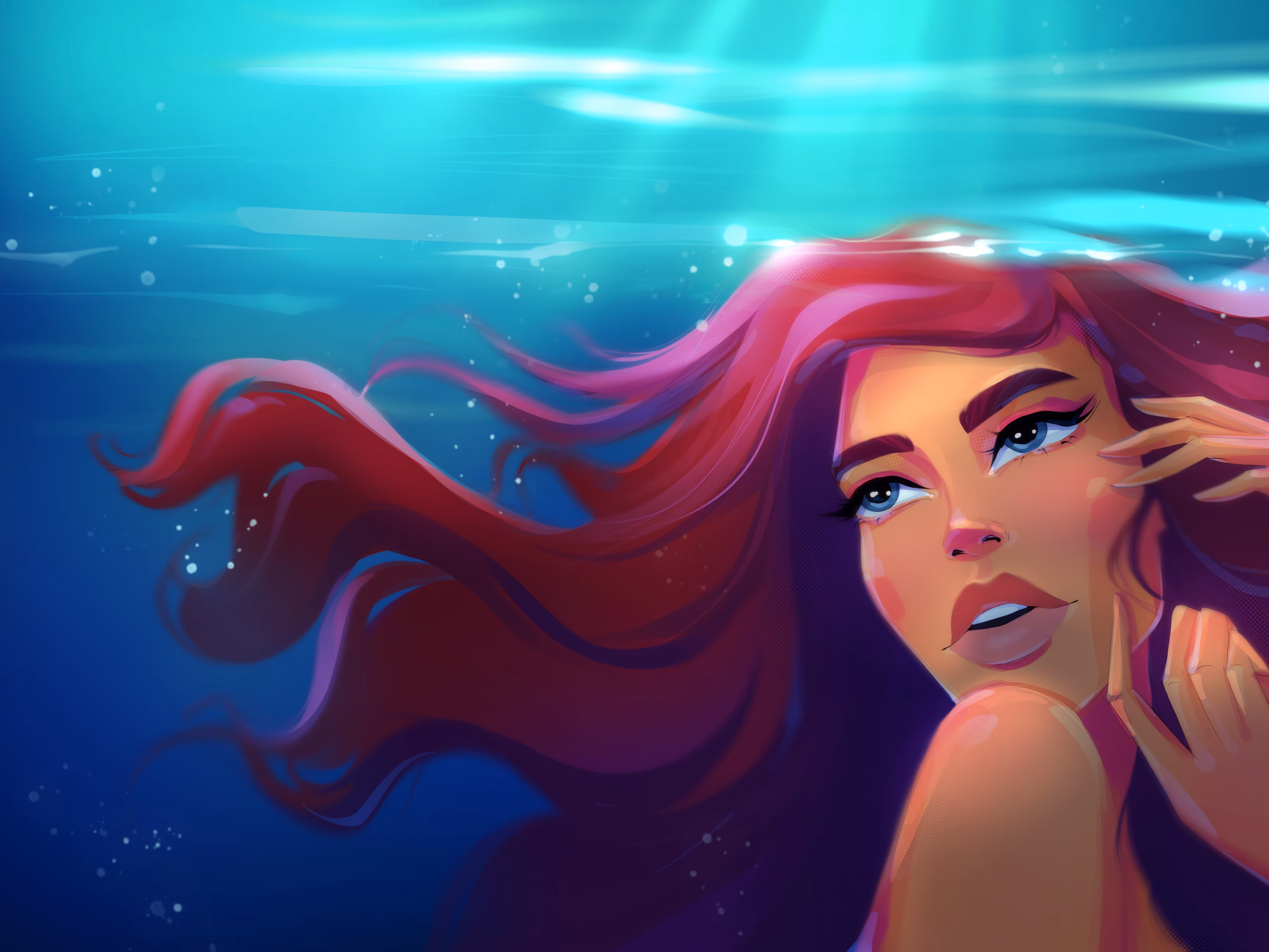 Under water