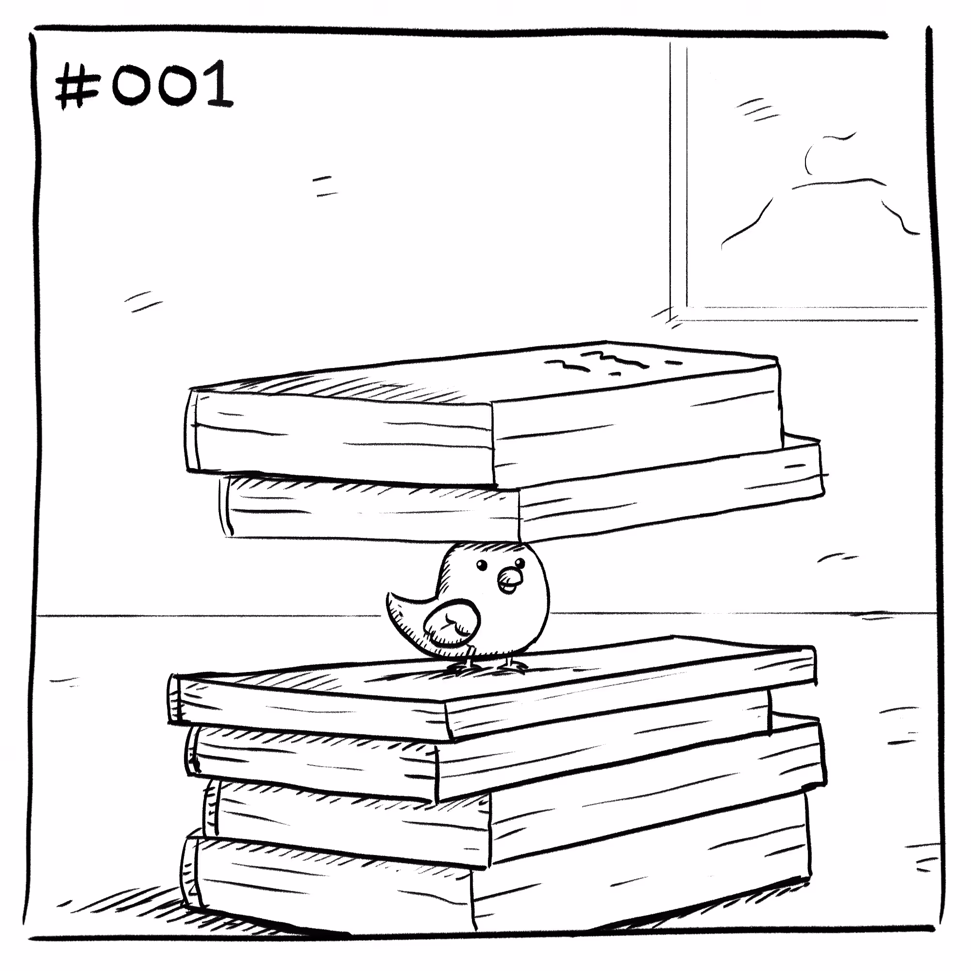 Badly Placed Bird #001 - Books