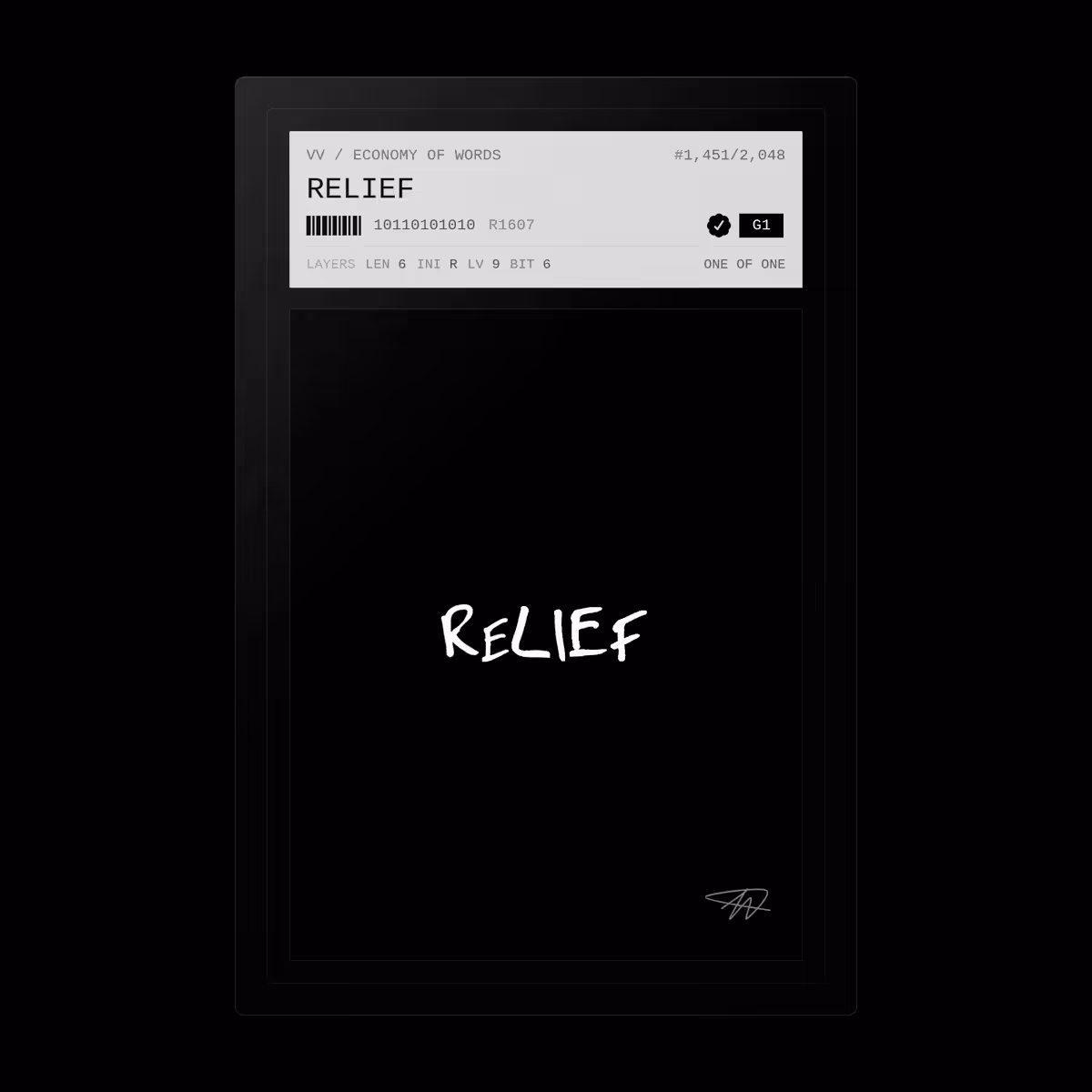 Economy of Words: RELIEF · #1451