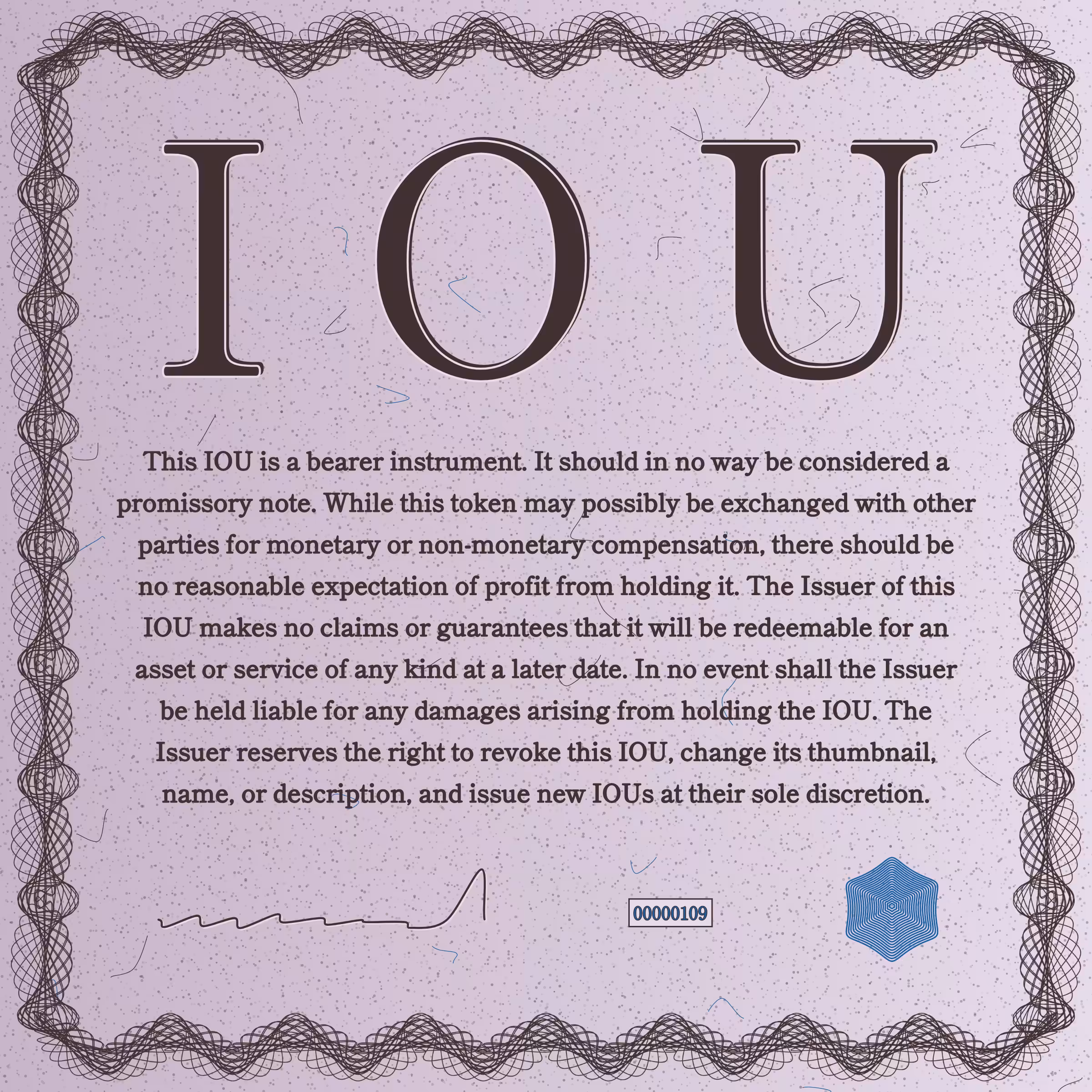 IOU #109