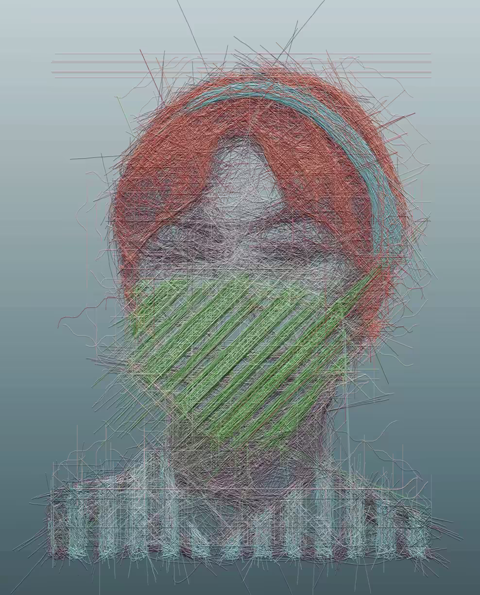 Study for a masked portrait, Wendy Song, 2021