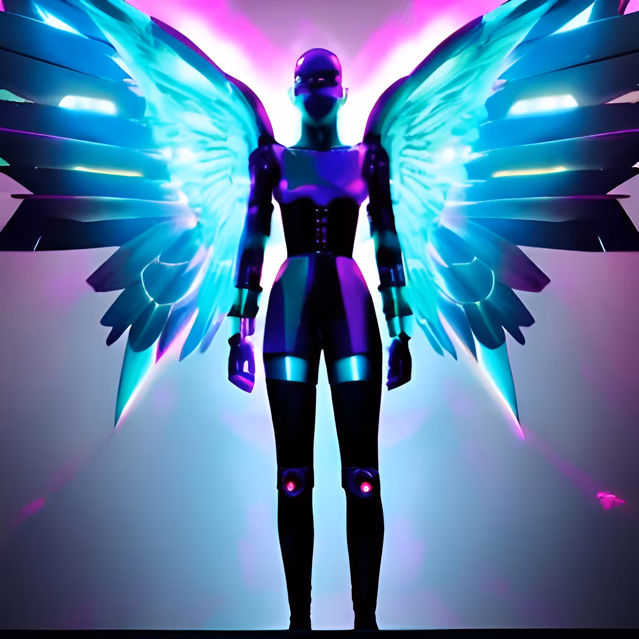 Neon Art: Angel in the World 