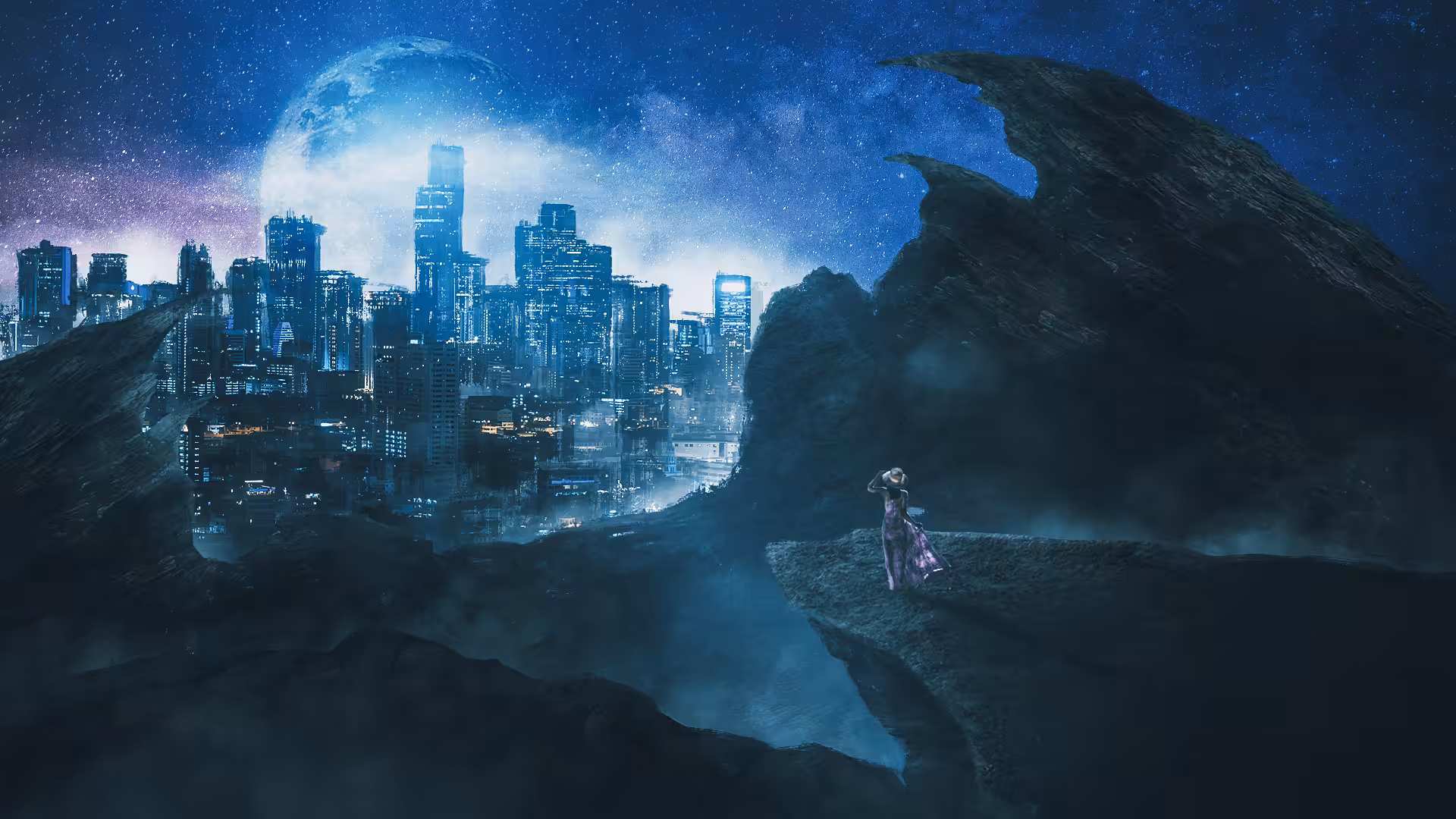 Girl in Fantasy Bangkok City