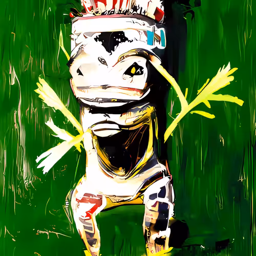 Rainforest Turtle Spirit in the Style of Basquiat